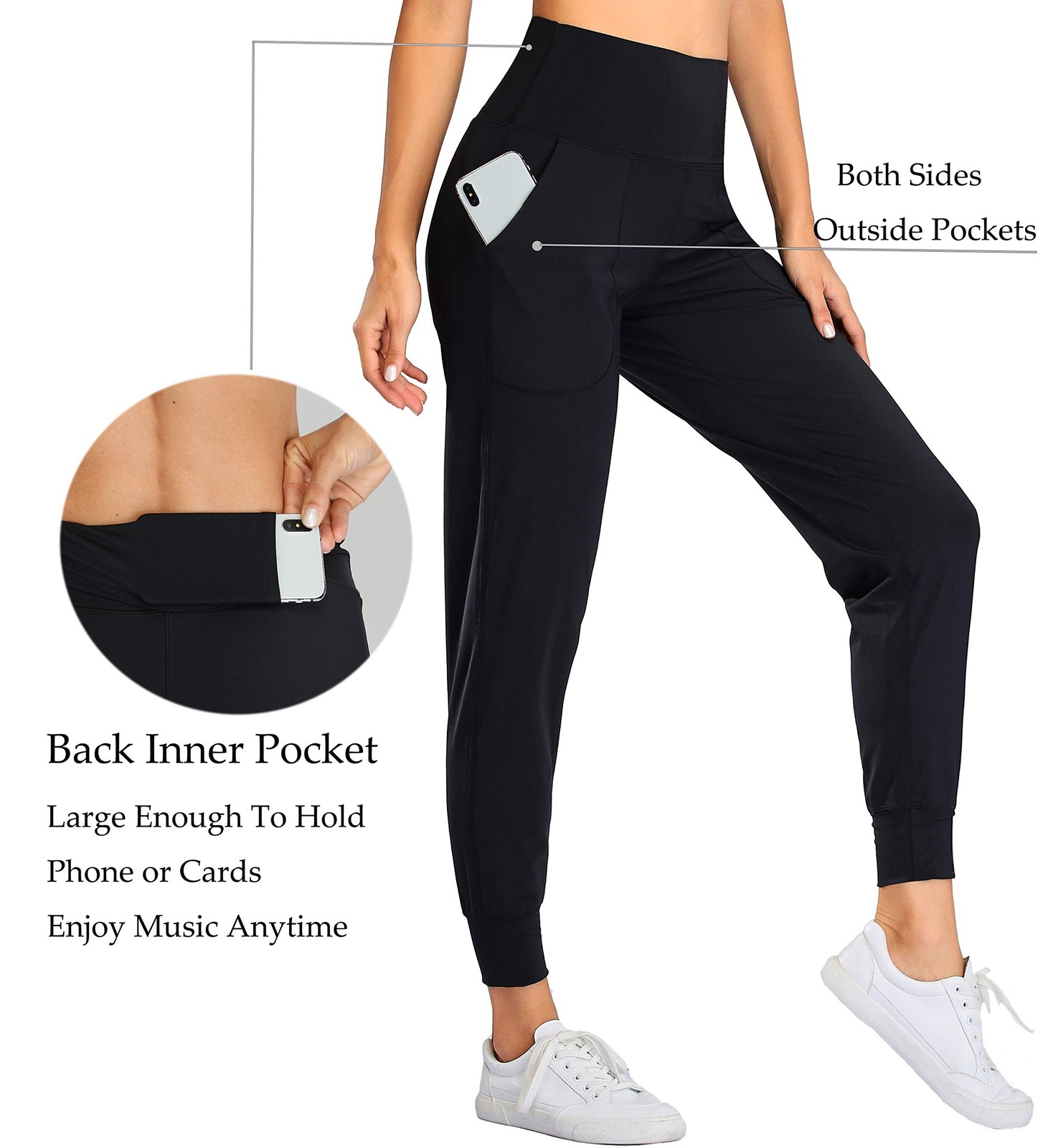 Women's High Waist Yoga Joggers with Pockets Sport Workout Sweatpants Comfy gallery