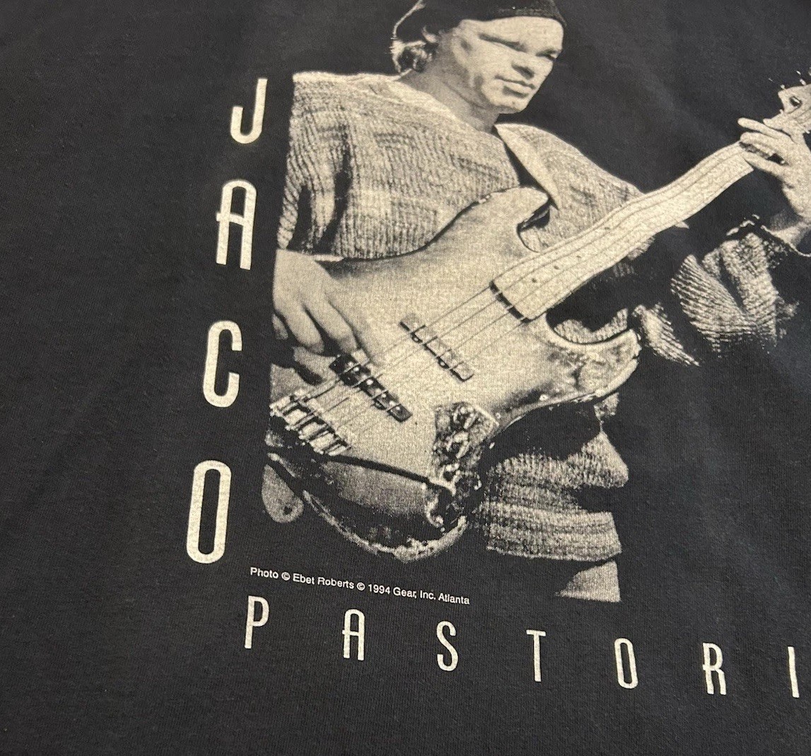 Vintage 2000s Jaco Pastorius Shirt Tee XXXL Gear Inc Jazz Bass Y2K Miles Davis gallery
