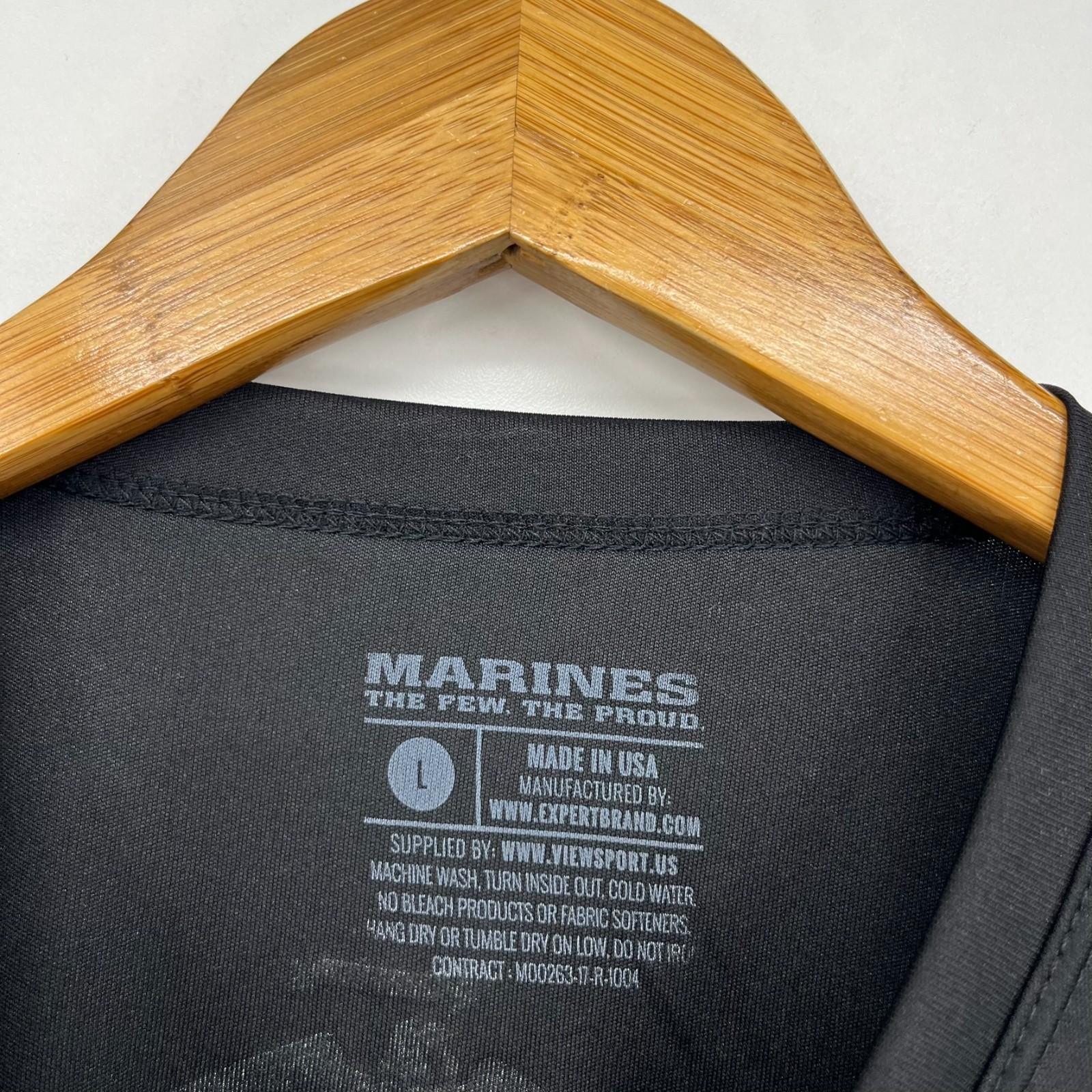USMC Marines Short Sleeve T-Shirt Men's Size L Black Moisture Wicking USA NWOT gallery