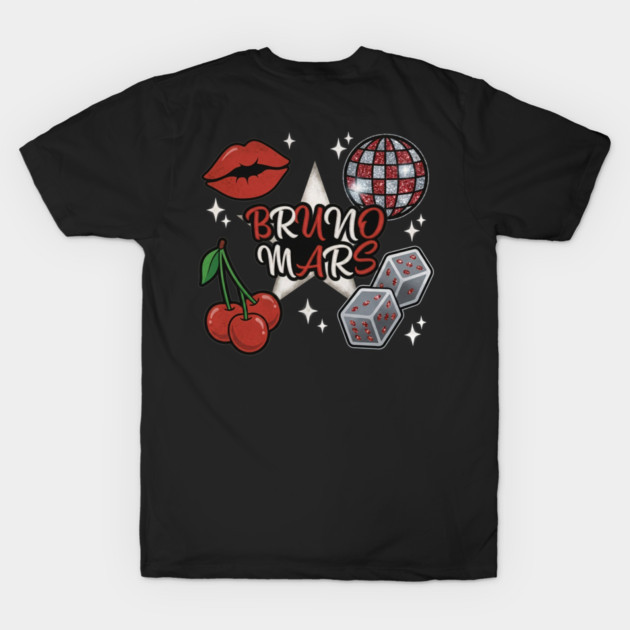 Bruno Mars Disco Glam T-Shirt Cherry Party Graphic Tee Retro Concert Merch Shirt gallery