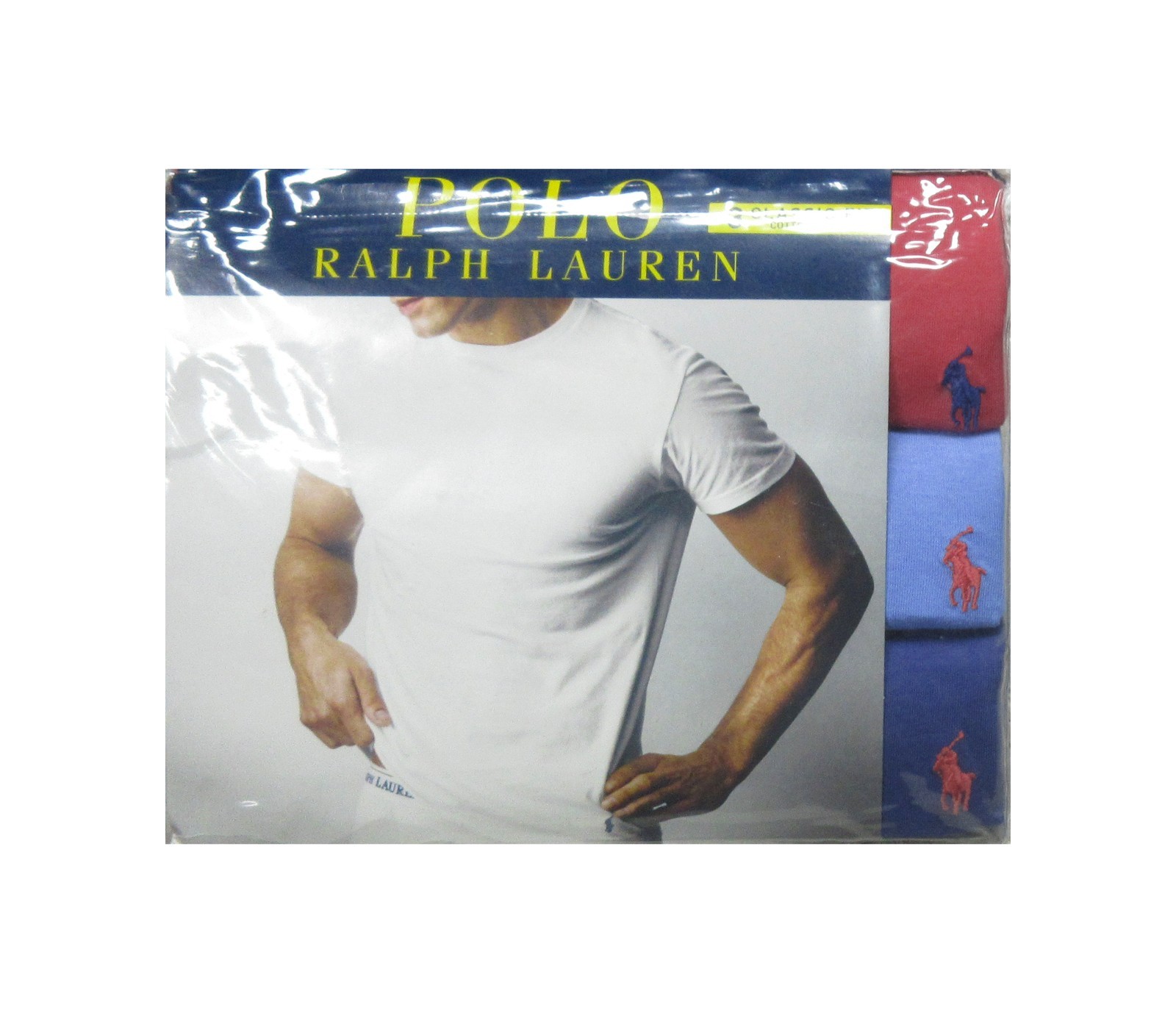 Polo Ralph Lauren Red-Light Blue-Blue Classic Fit Crew-Neck Shirt 3 Pack (XL)