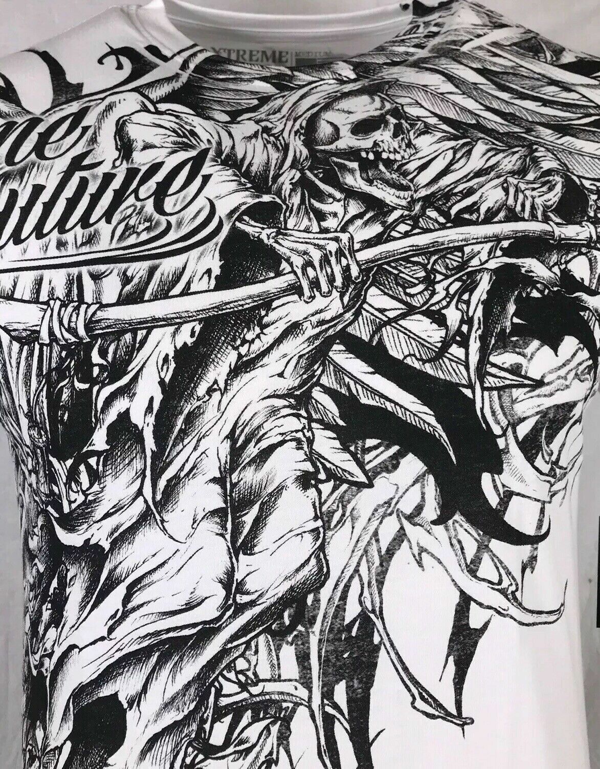 XTREME COUTURE by AFFLICTION Men's T-Shirt SORROW Skull Biker MMA S-5X gallery