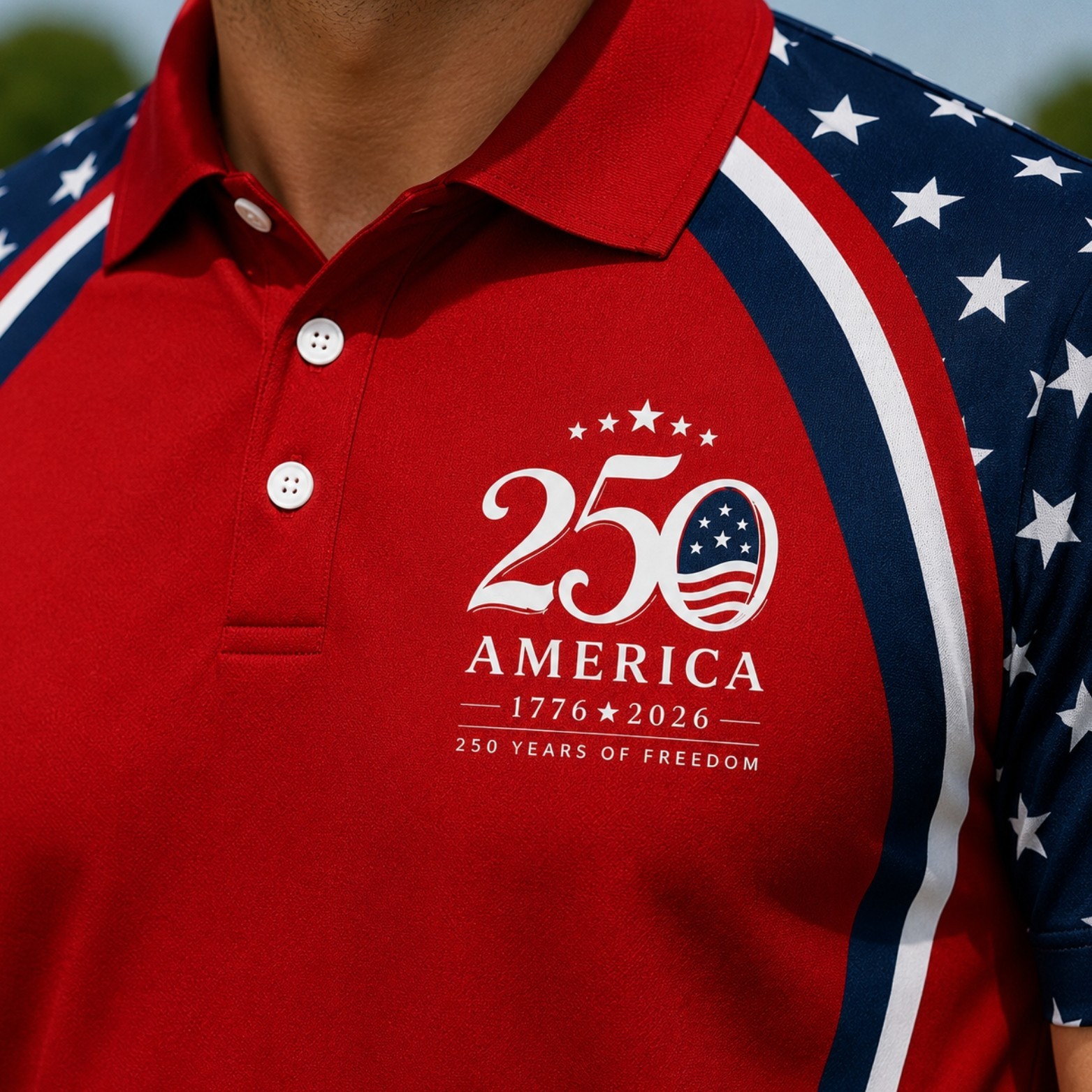 USA 250th Anniversary Golf Polo Shirt 1776-2026 American Flag Patriotic (S-5XL) gallery