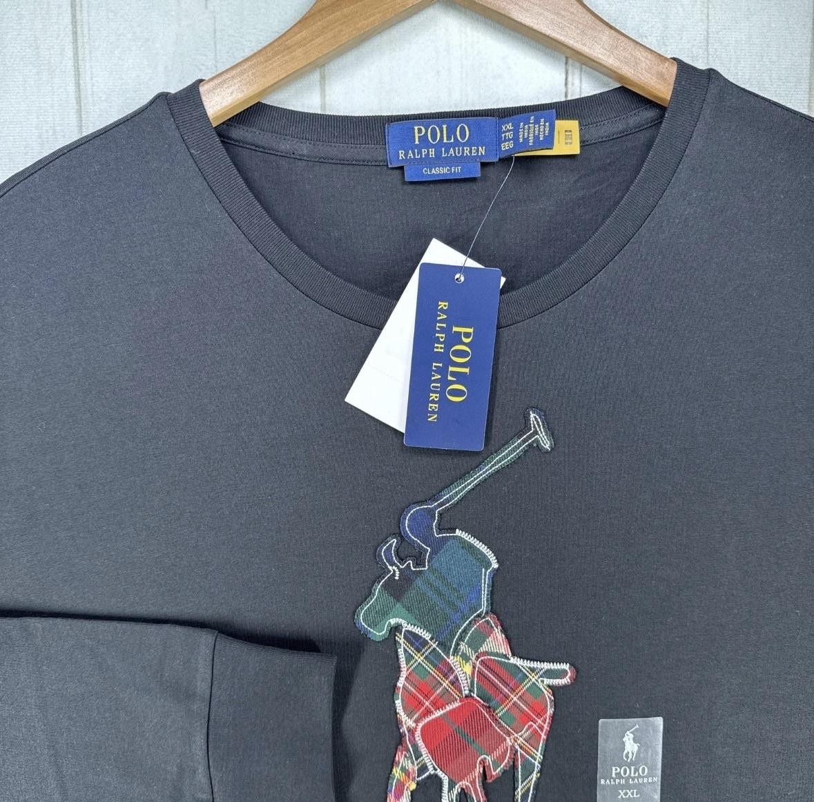 Polo Ralph Lauren Patchwork Plaid Big Pony Shirt 2XL Long Sleeve Black NEW$69.50 gallery