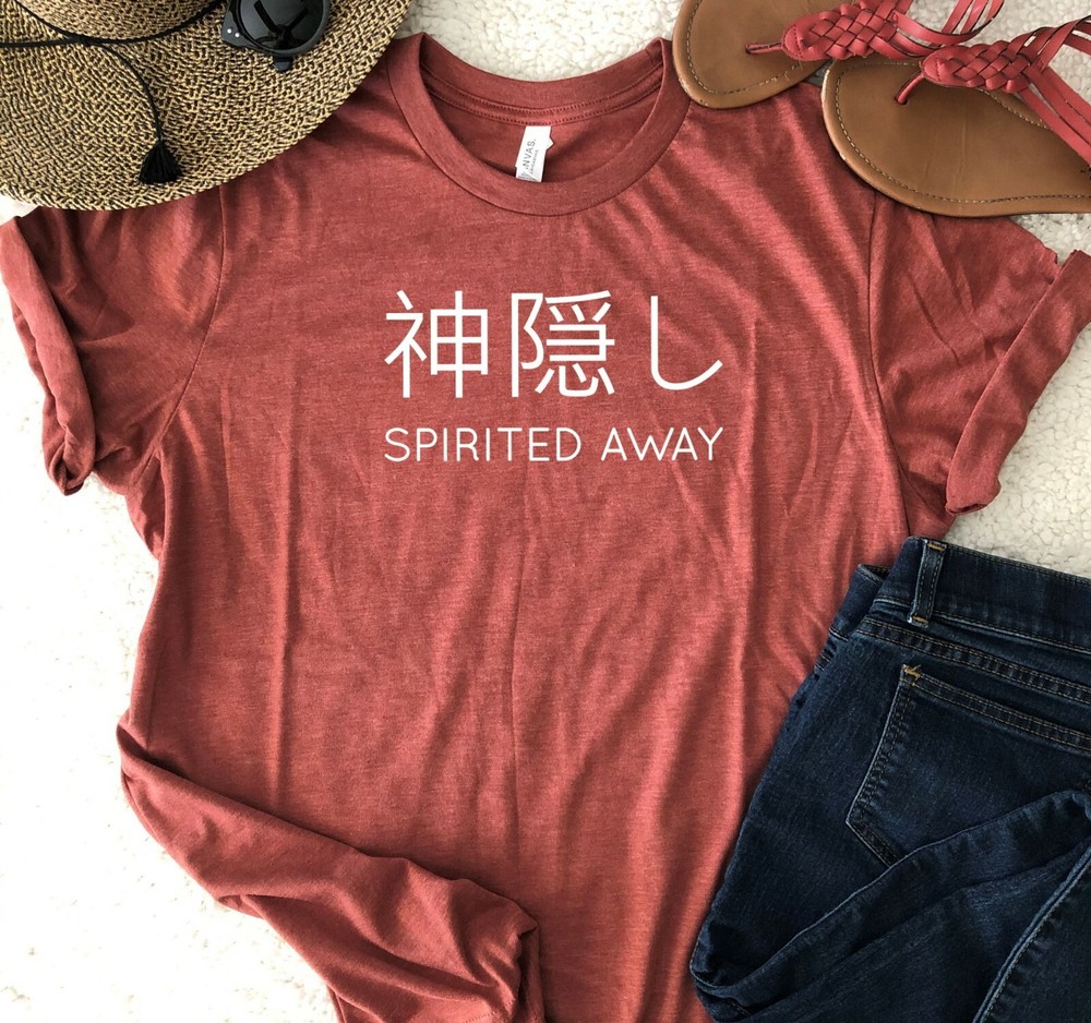 Spirited Away Tshirt – Super Soft Feel Good Tees Japanese Characters Kanji BOHO