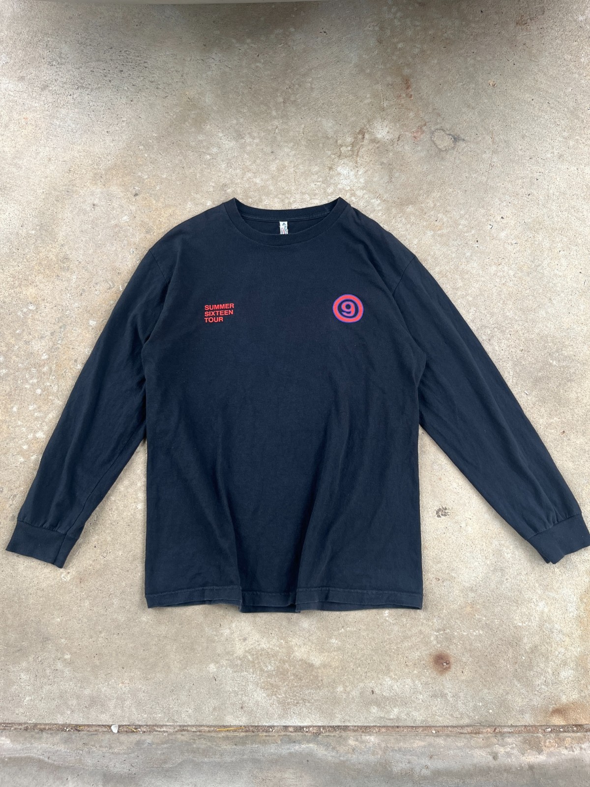 Drake Summer Sixteen Tour 2016 Six Upside Down Long Sleeve Black L Men Shirt VTG