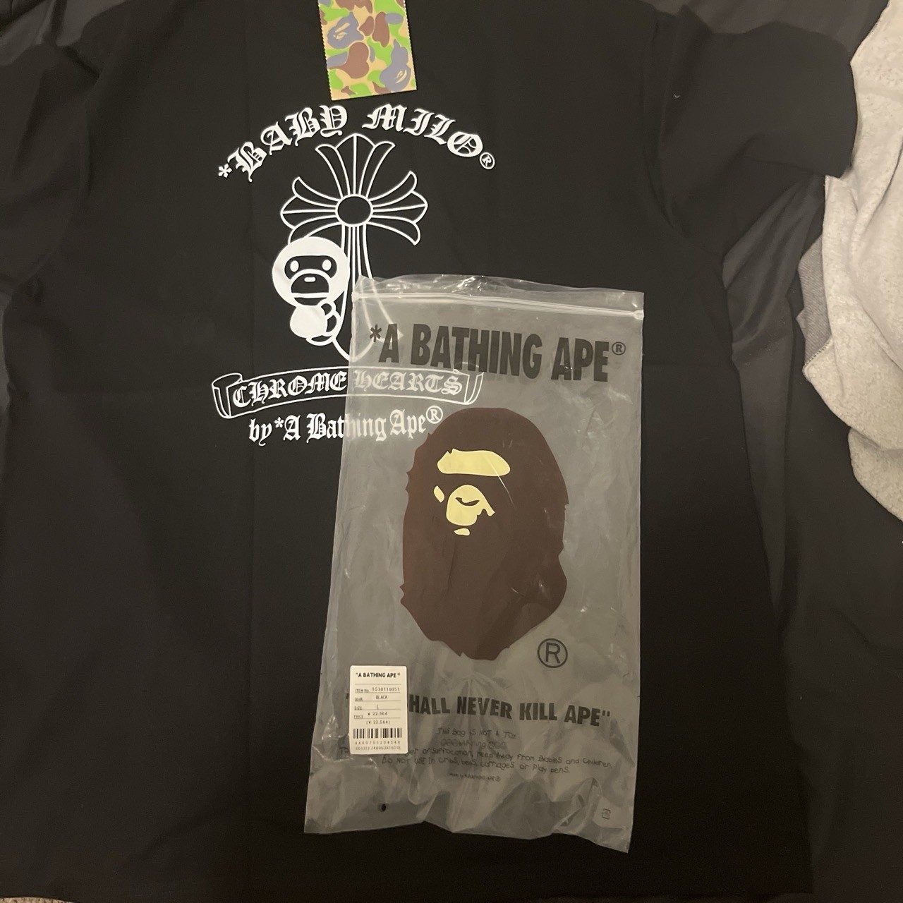 A Bathing Ape x Chrome Hearts Black Graphic Logo Tee Short Sleeve Size L gallery