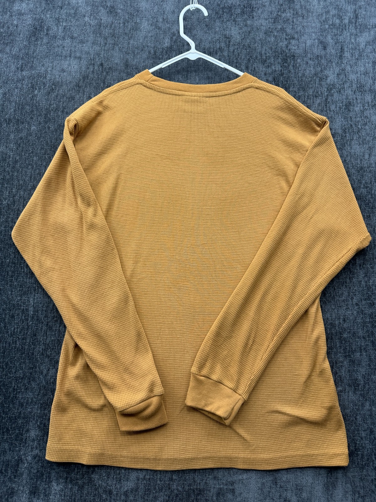 R+L Luxury Thermal Shirt Mens XL Beige Heavyweight Waffle Knit Ribbed Cuffs gallery