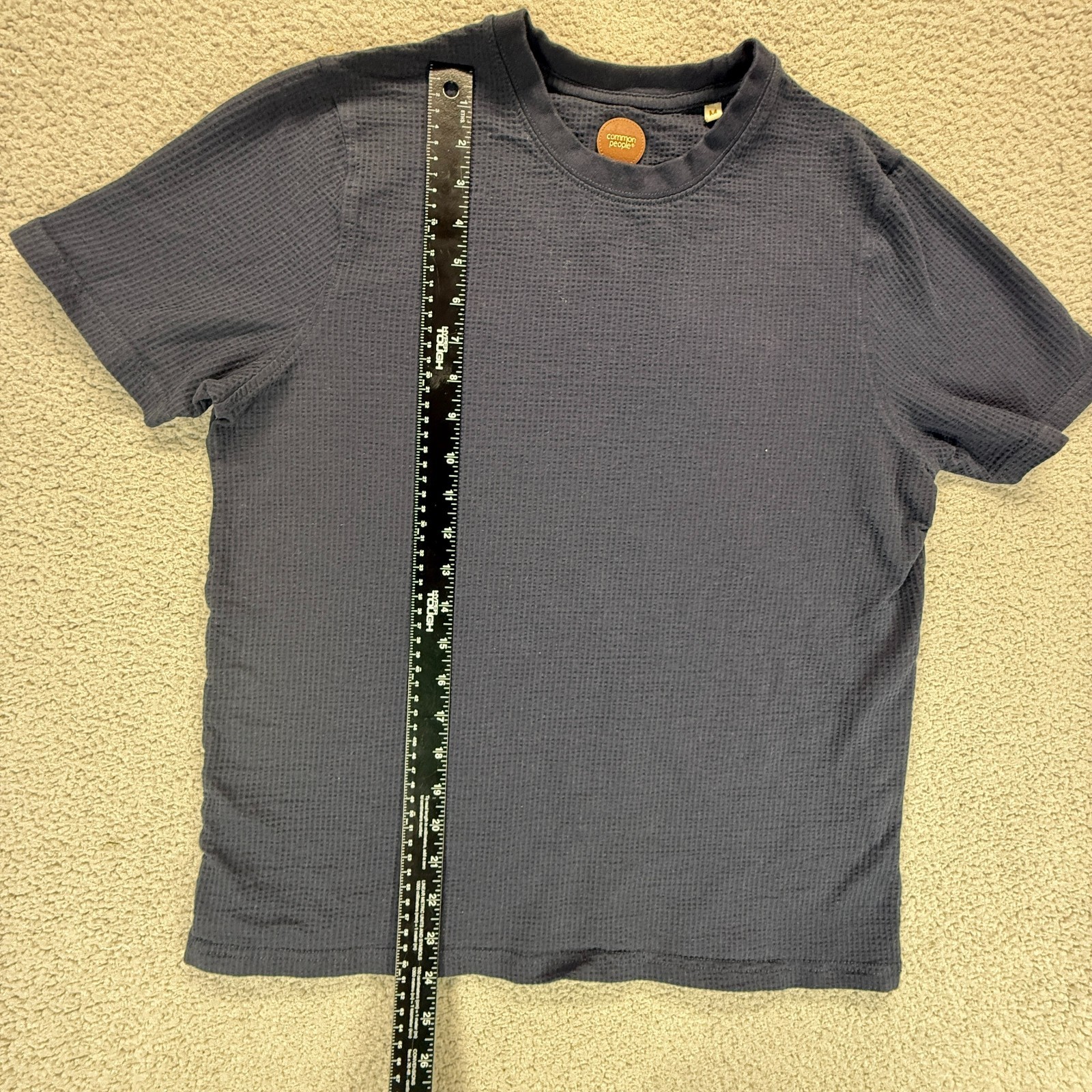 Common People Gray Mens M Thermal Waffle Knit Textured Short Sleeve TShirt gallery