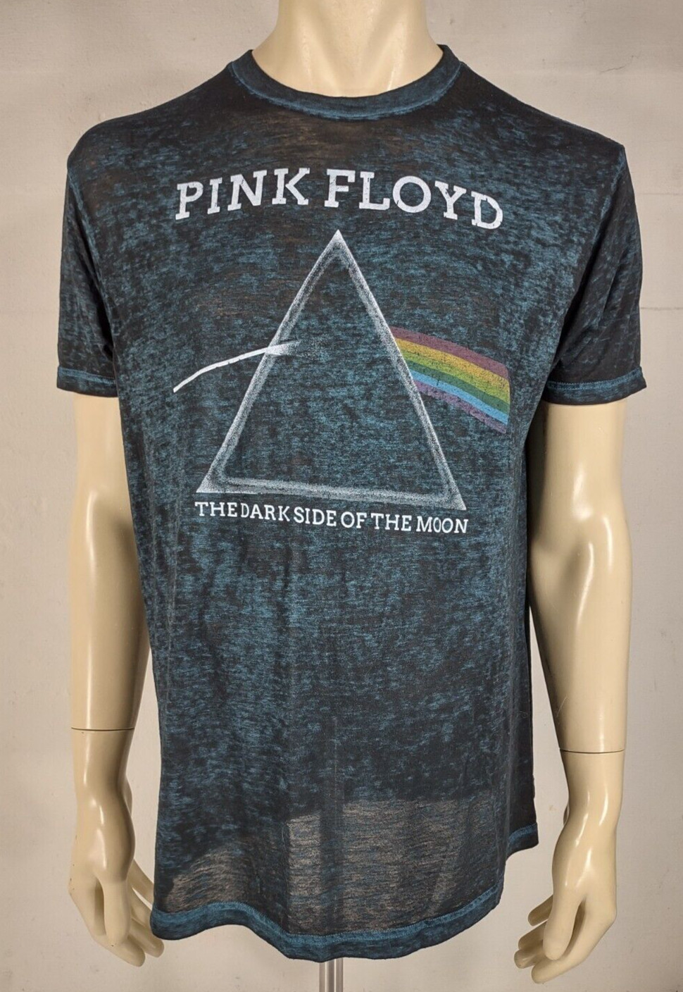 Pink Floyd black green burn out semi-sheer short sleeve t-shirt adult Large
