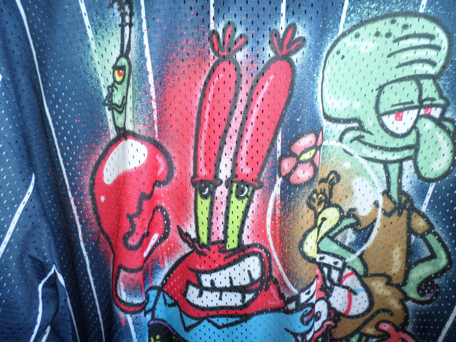 SpongeBob Square Pants Jersey Size 4XL Nickelodeon Blue w/Graphics Front Button gallery