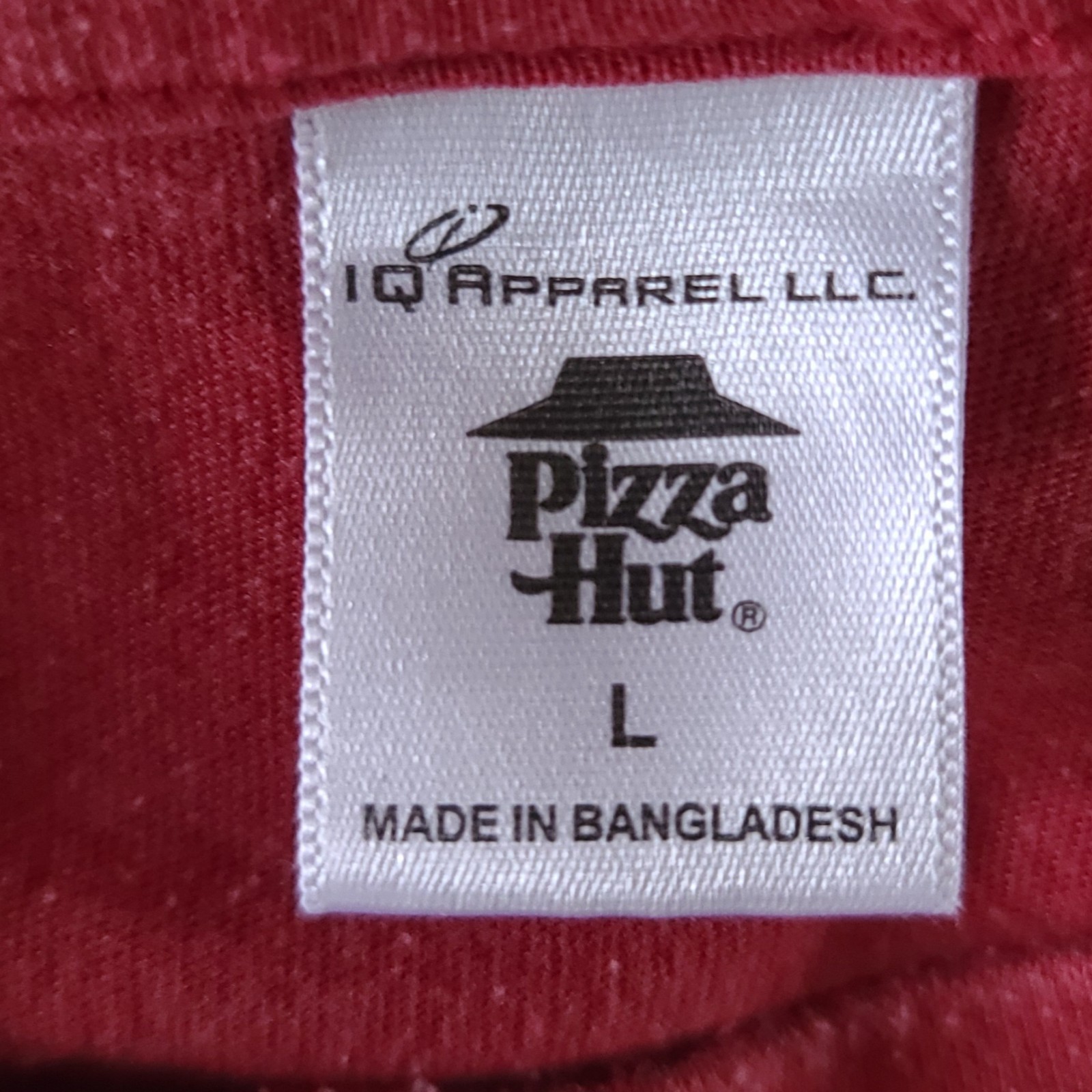 Pizza Hut Red Merch Tee Shirt Sz LG Checkboard Official Merchandise IQ Apparel gallery