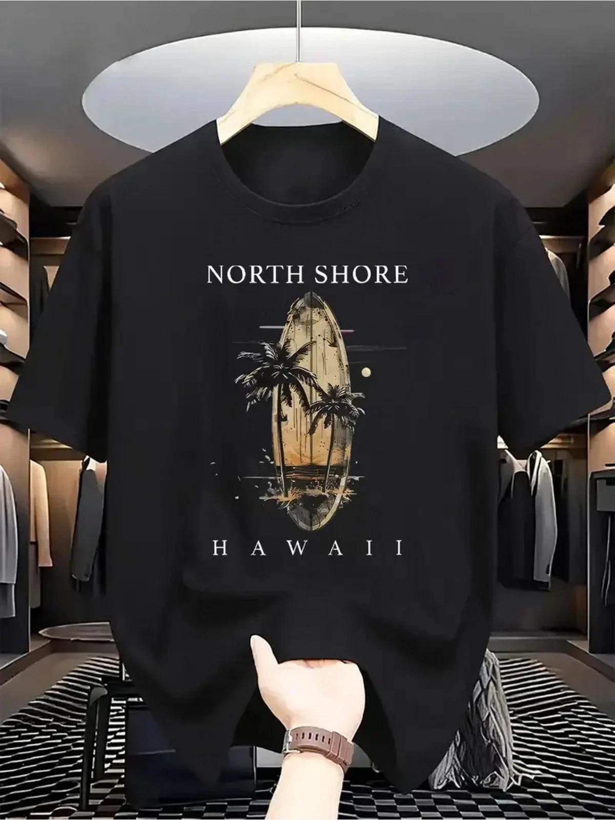 Short-Sleeve T-Shirt with North Shore Hawaii Elements, Surfboar gallery