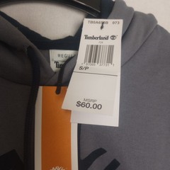 Timberland Unisex Tree Logo Folkstone Grey Hoodie With Kangaroo Pocket Size Sm