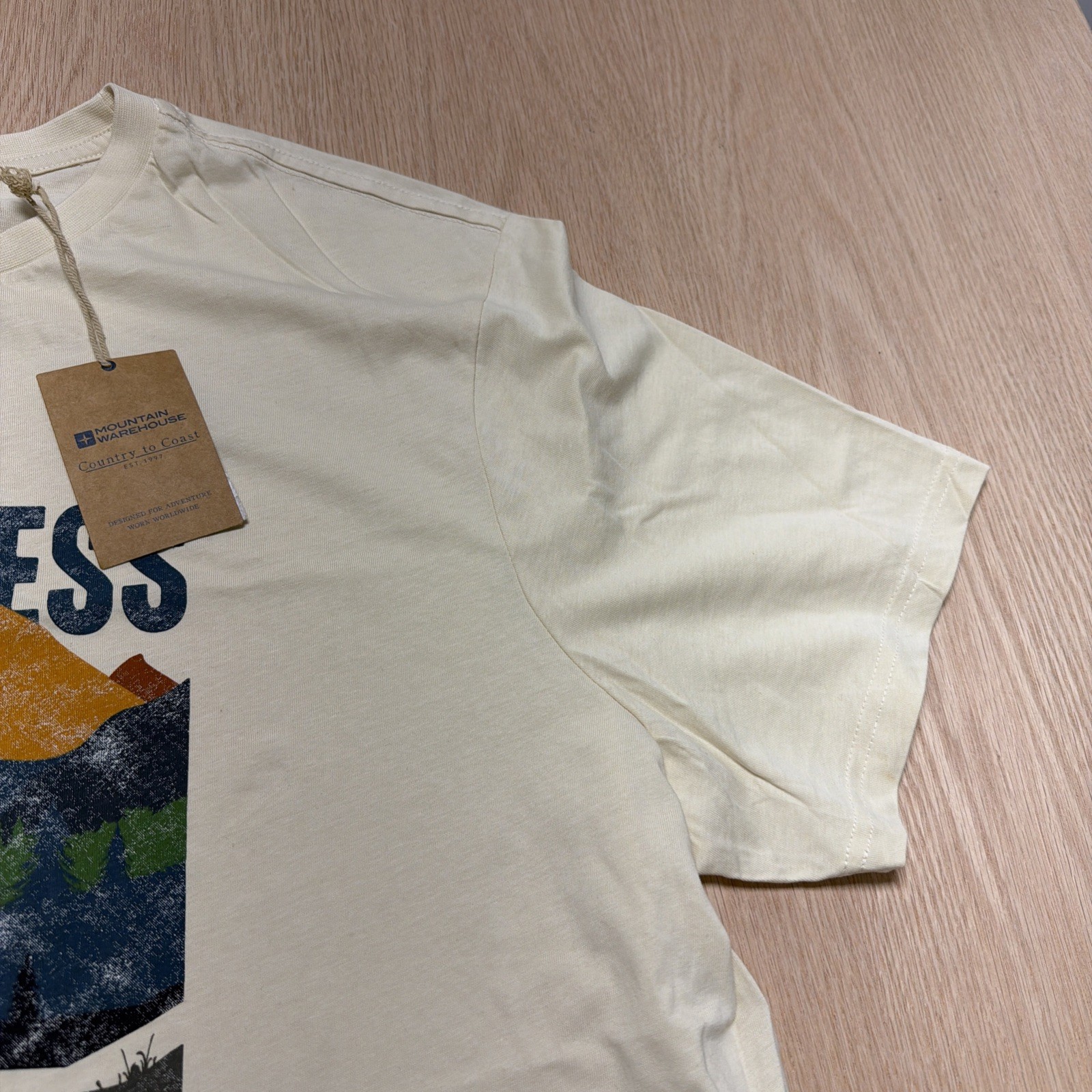 NWT! Mountain Warehouse Beige Wilderness Mountains Organic Cotton Tee XXL gallery