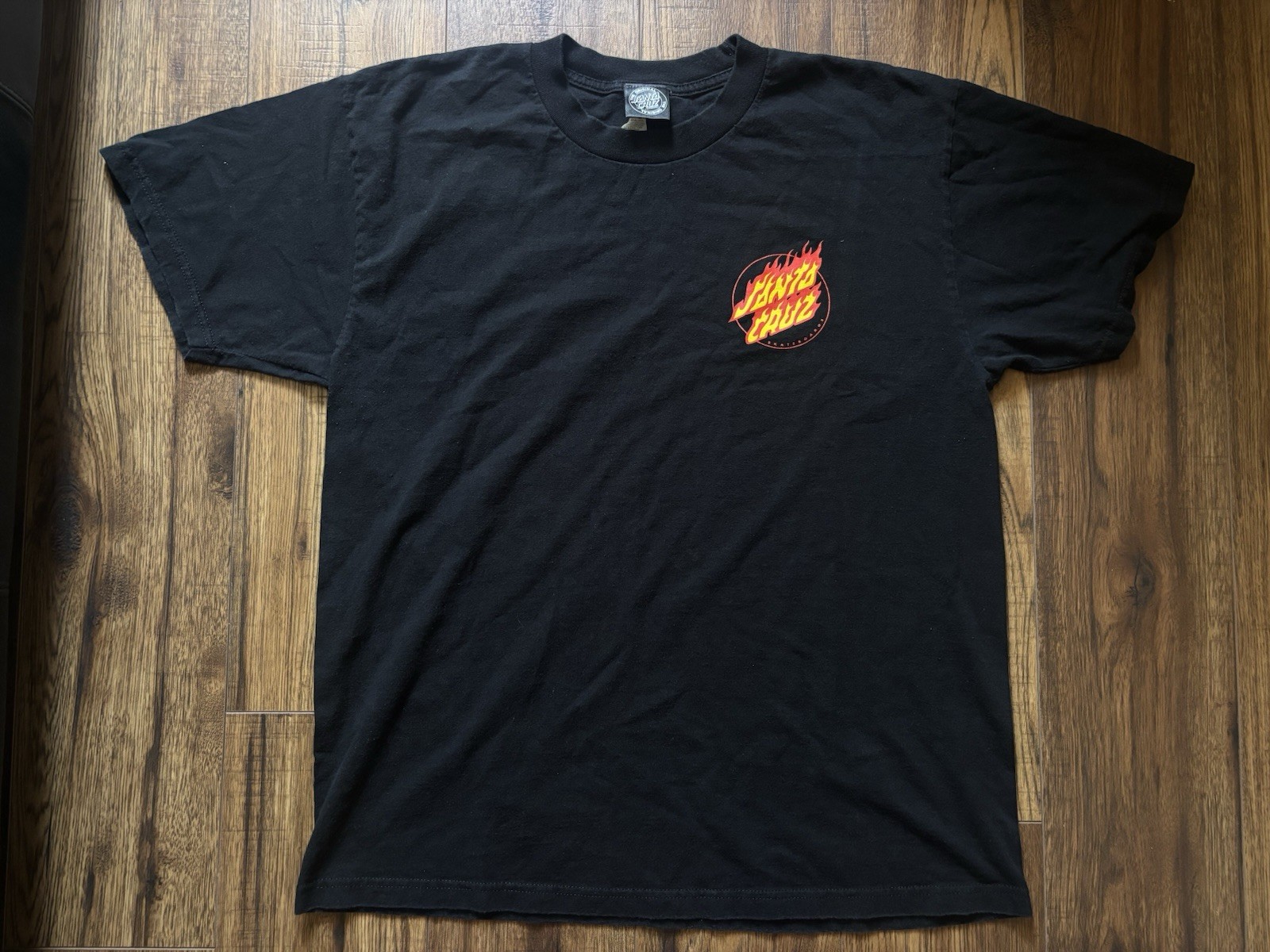 Santa Cruz T Shirt Men Skateboards Color Black Cotton Crew Tee Size Large gallery
