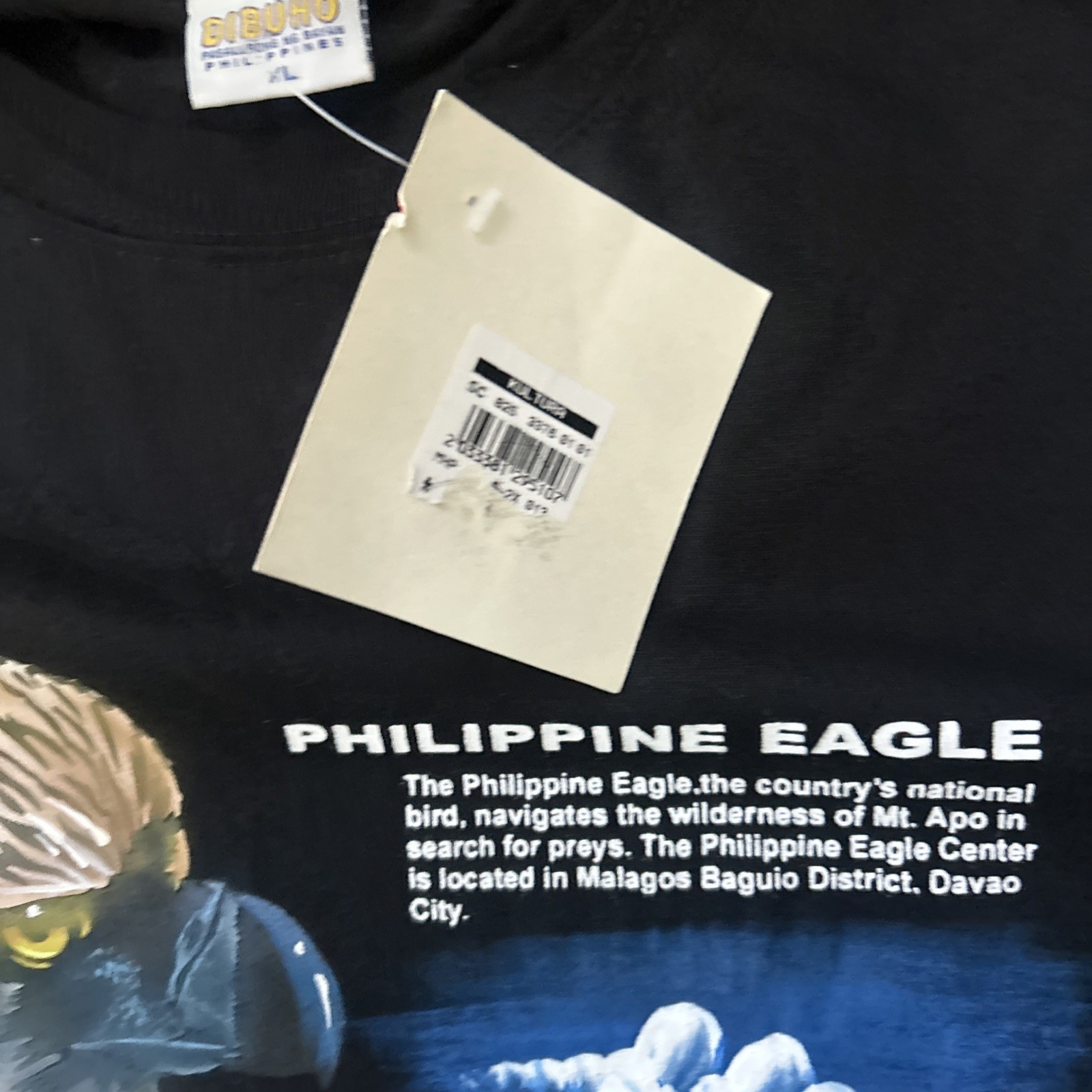 Philippine Eagle Shirt Hand Printed dibuho Short Sleeve T-Shirt Sz XL black gallery
