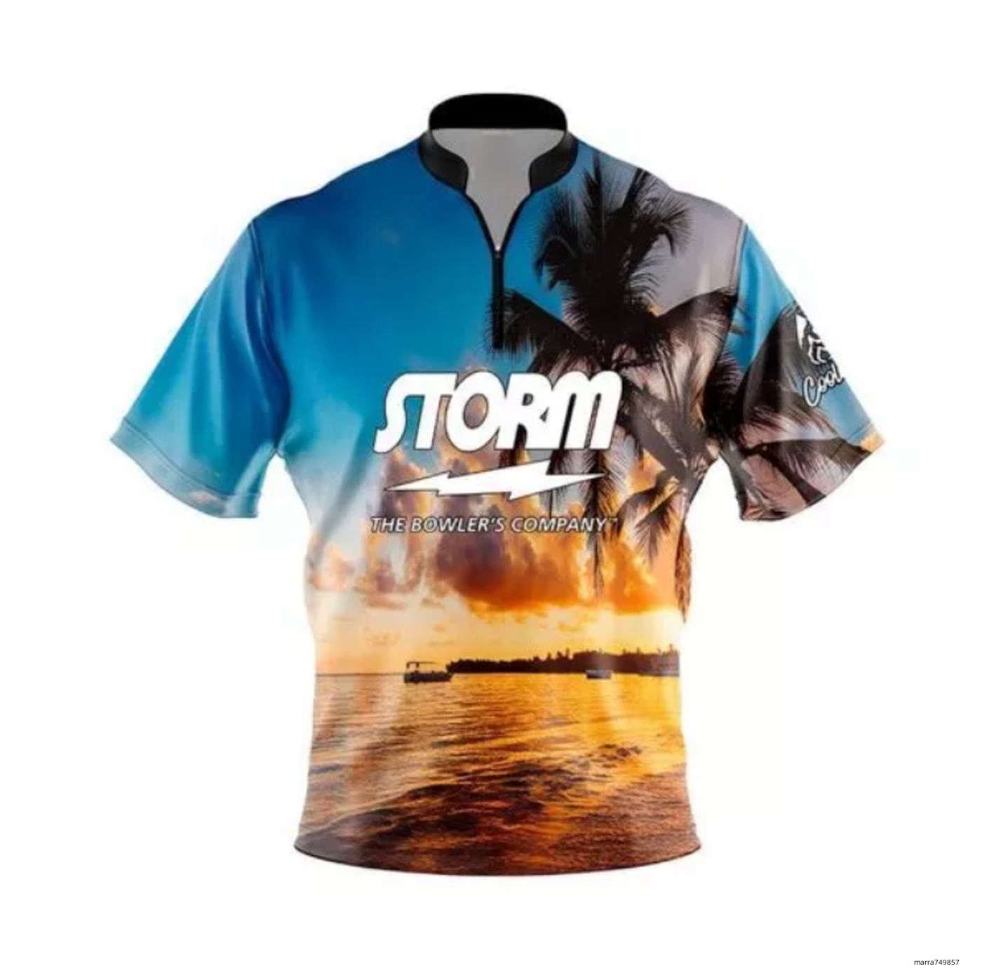 Storm Sunset Palm Trees Free Custom Bowling Jersey Size S-5XL