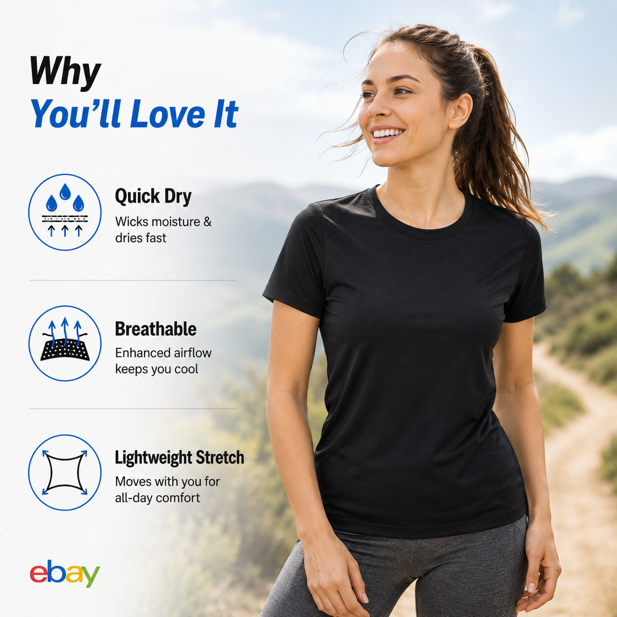 Unisex Moisture Wicking T Shirts 5 Pack Breathable Quick Dry Athletic Tee gallery