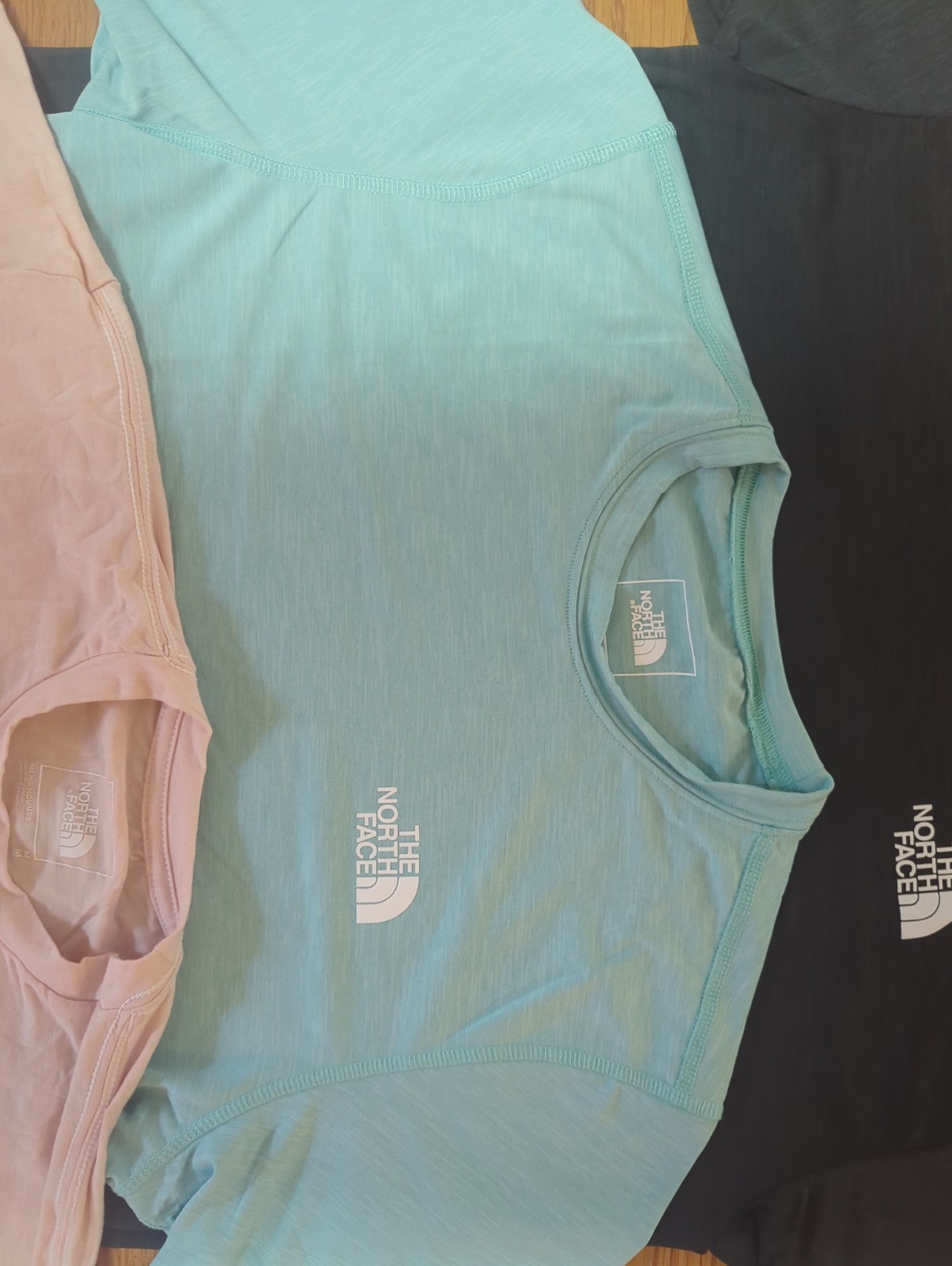 Lot Of 3 North Face Mens Shirts. Medium. Dark grey, Blue And Peach. NWOT READ gallery