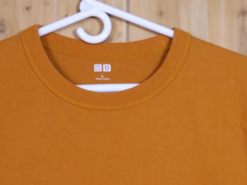 Uniqlo U Mens Large Burnt Orange Crewneck T-Shirt 100% Cotton Short Sleeve Basic gallery