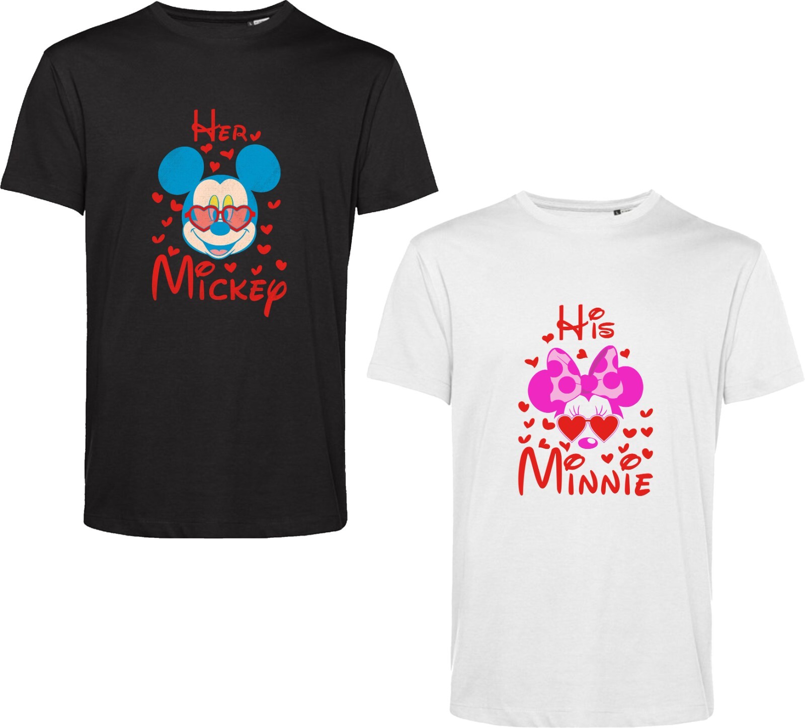 Valentines Day Couple Matching Pack T Shirt Mickey Minnie Mouse Unisex Gift Top
