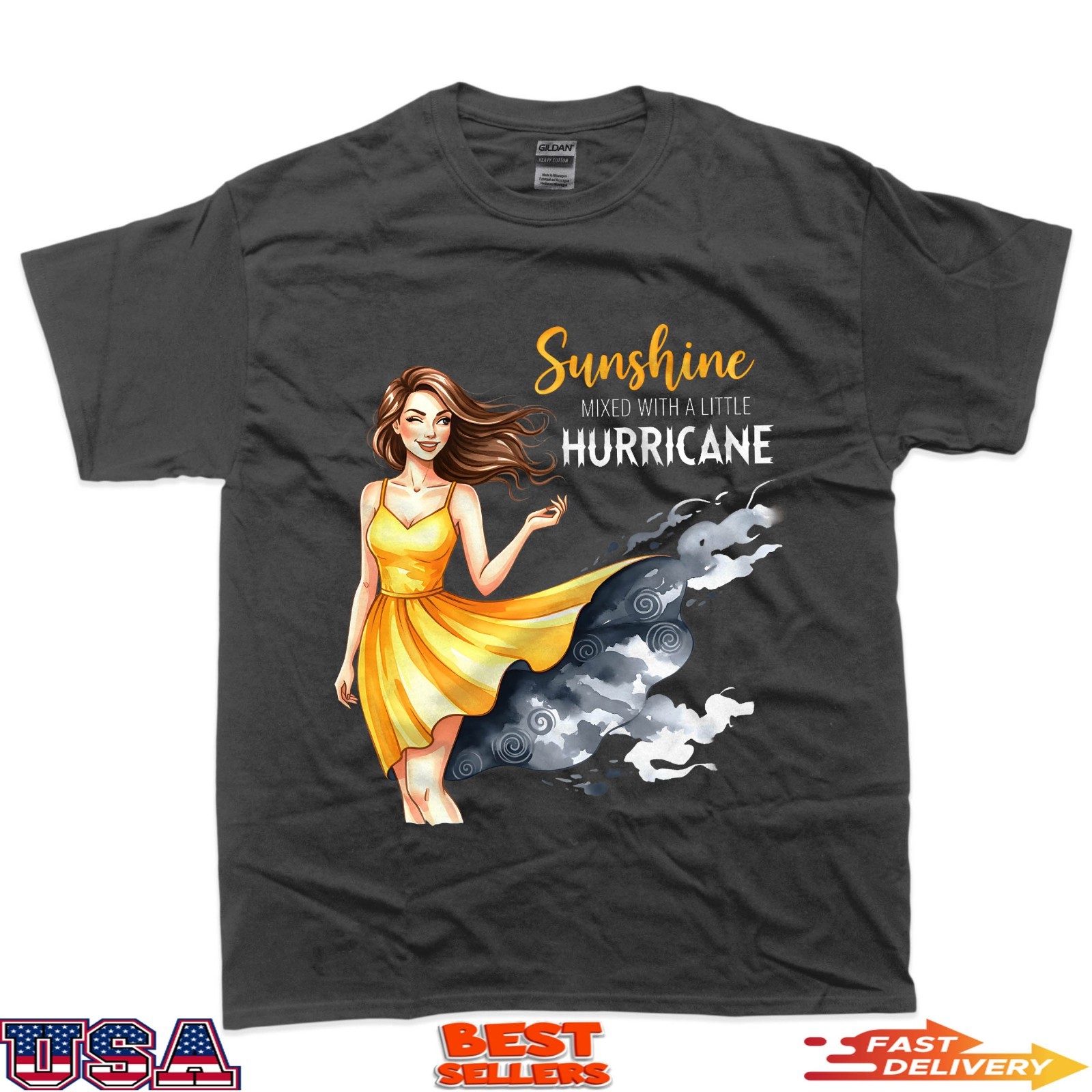 Sunshine Mixed With A Little Hurricane Confident Woman T-Shirt gallery
