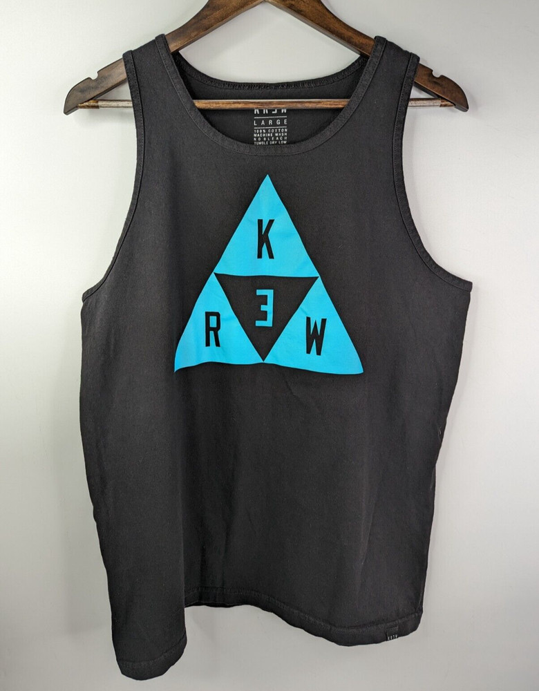 Krew Tank Top Triangle Graphic Mens Large Sleeveless Shirt Skateboard Cotton