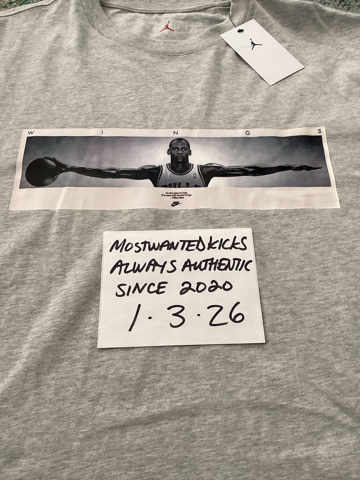 NWT Nike Air Jordan Retro Wingspan Heather Grey T-Shirt Men’s Sz XL FREE SHIP!! gallery