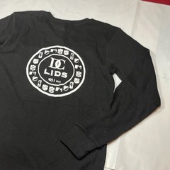Jordan Craig DC LIDS Logo BLACK thermal waffle KNIT shirt long sleeve NEW Mens M