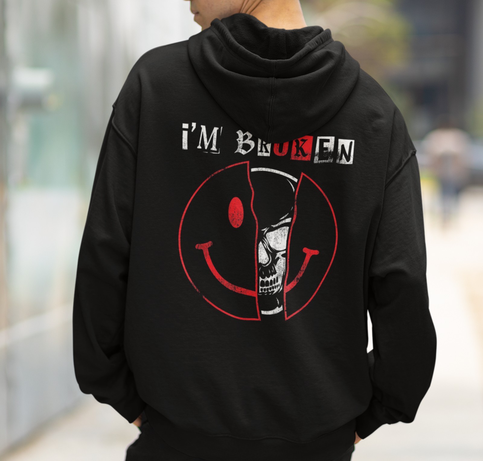 I'm Broken Hoodie, Mental Health Awareness Sweatshirt, Unisex College Pullover, gallery