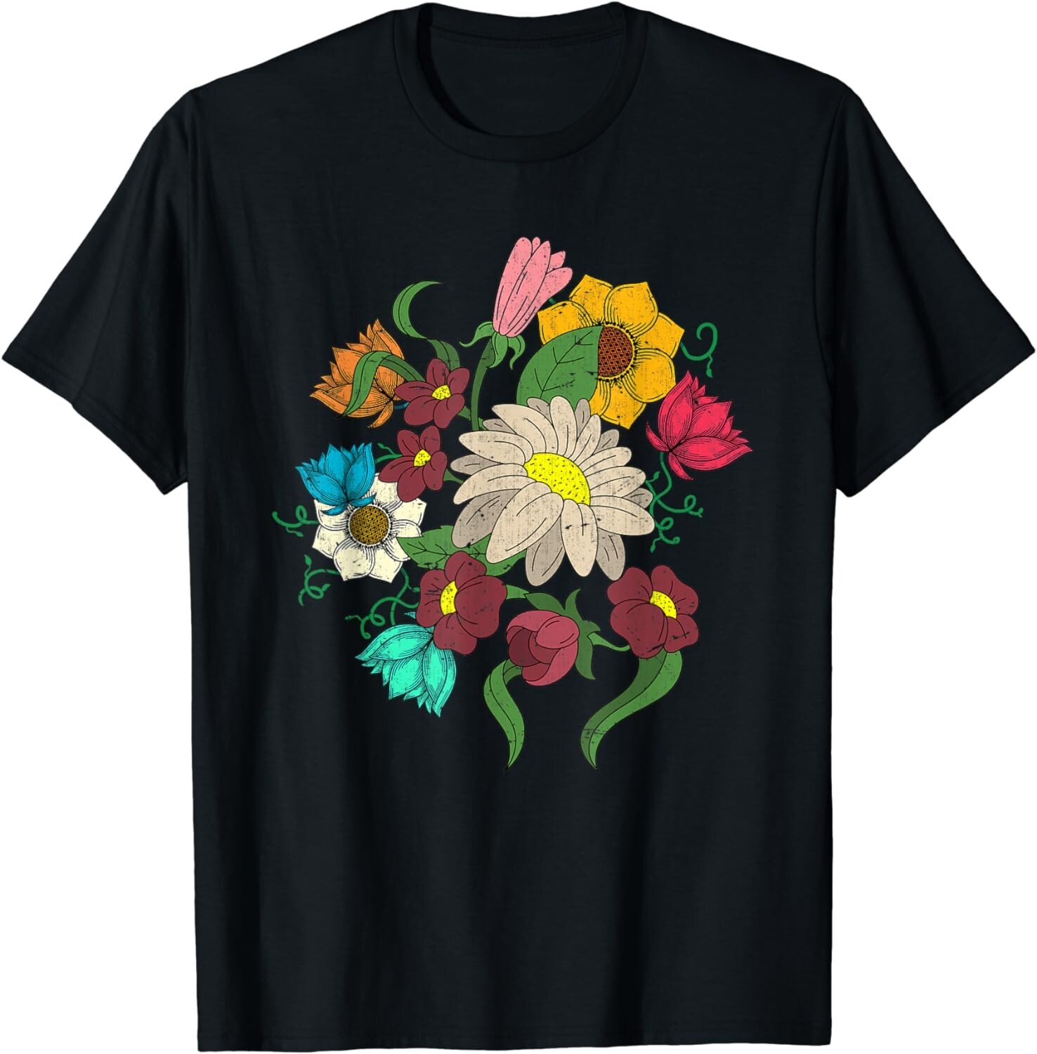 Flower Blossoms Floral Vintage Botany Wildflower Botanical Gift Unisex T-Shirt gallery