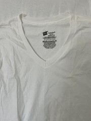 Hanes Mens 2-Pack White Crew + V-Neck Tee T-Shirt Comfort Soft Short Sleeve S