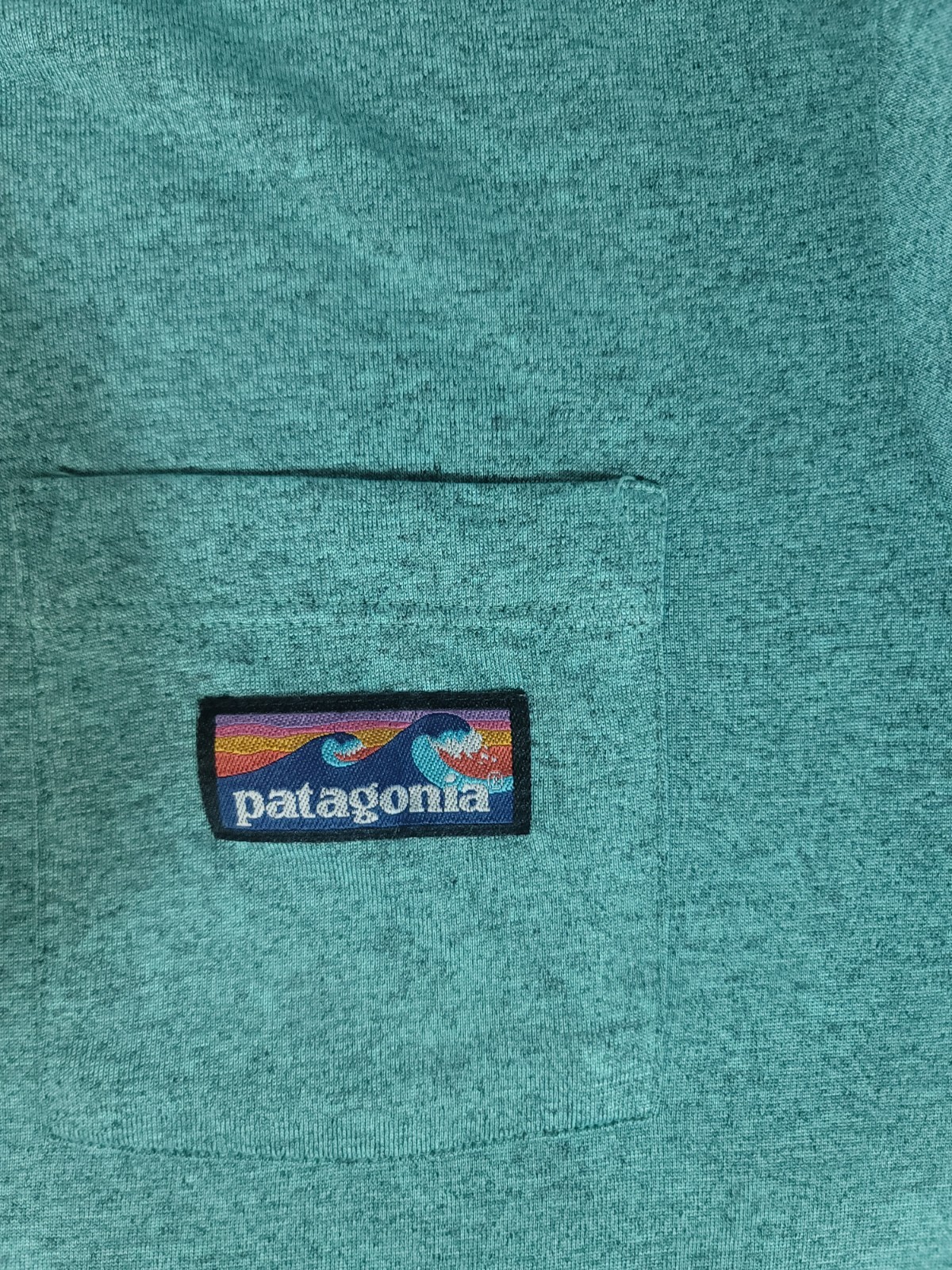 Patagonia P6 Logo Pocket T Shirt Mens M Teal Responsibili Tee Recycled gallery