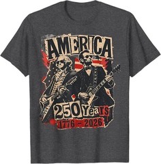 George Washington Lincoln Playing Guitar Abe Lincoln 250th T-Shirt