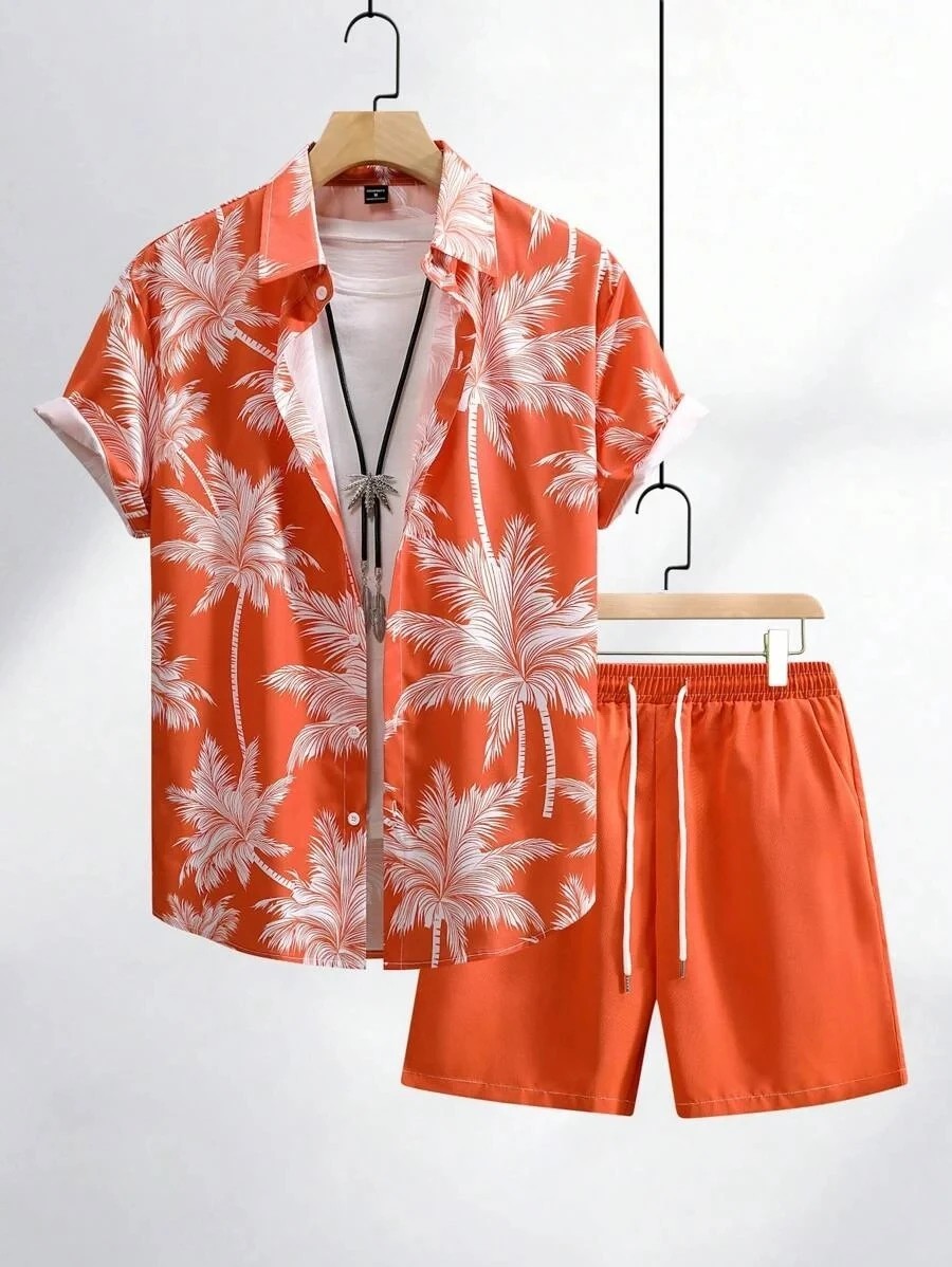 Men Summer Outfit 2-Piece Set Short Sleeve T-Shirt and Shorts Sweatsuit Set gallery
