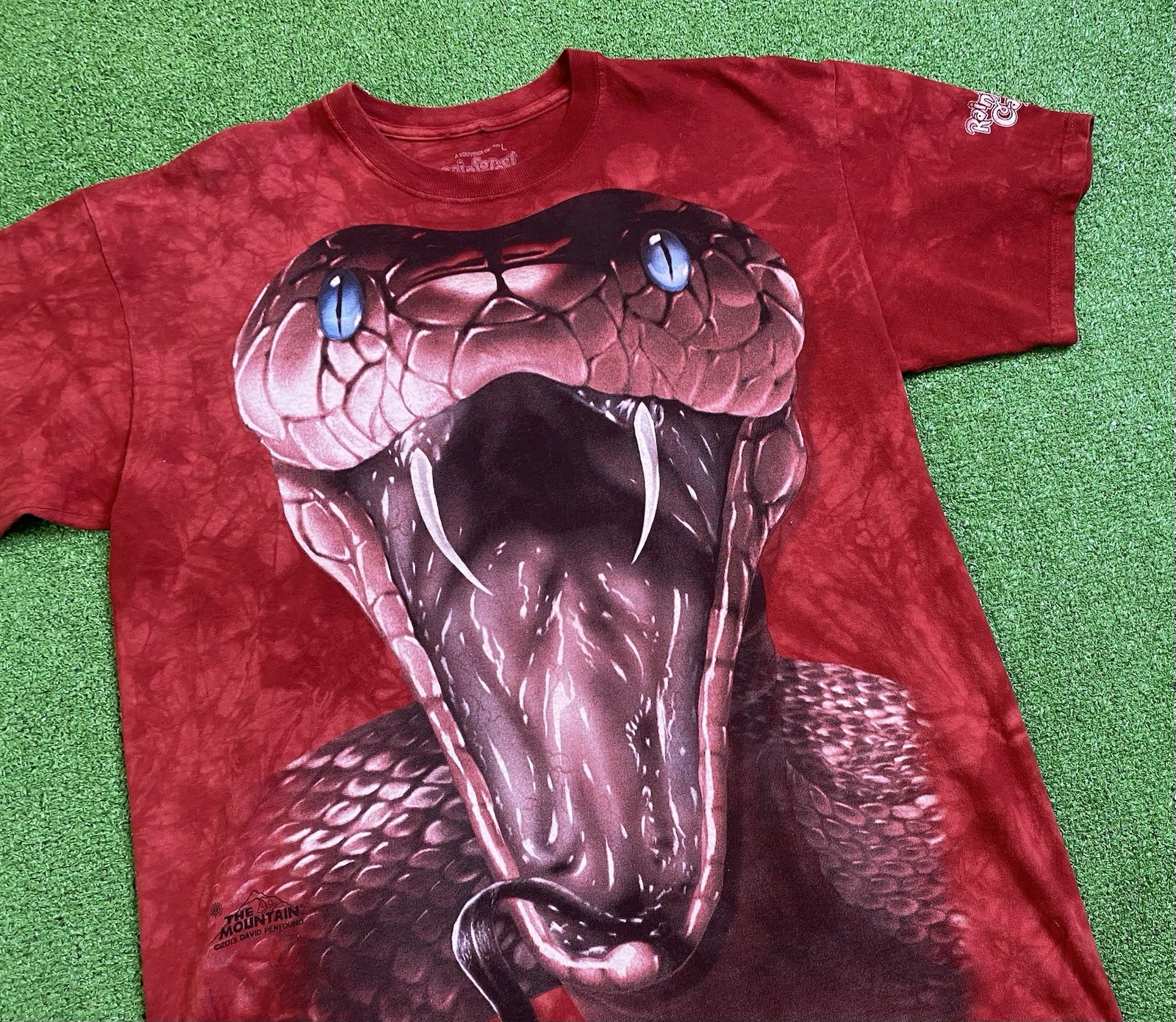 Vintage Rainforest Cafe Red Mamba Tie Dye T Shirt Mens Large The Mountain 2013 gallery