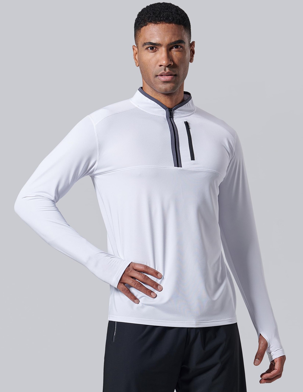 3-Pack Men’s Quarter-Zip Pullover – Lightweight Long Sleeve Athletic Jackets,... gallery