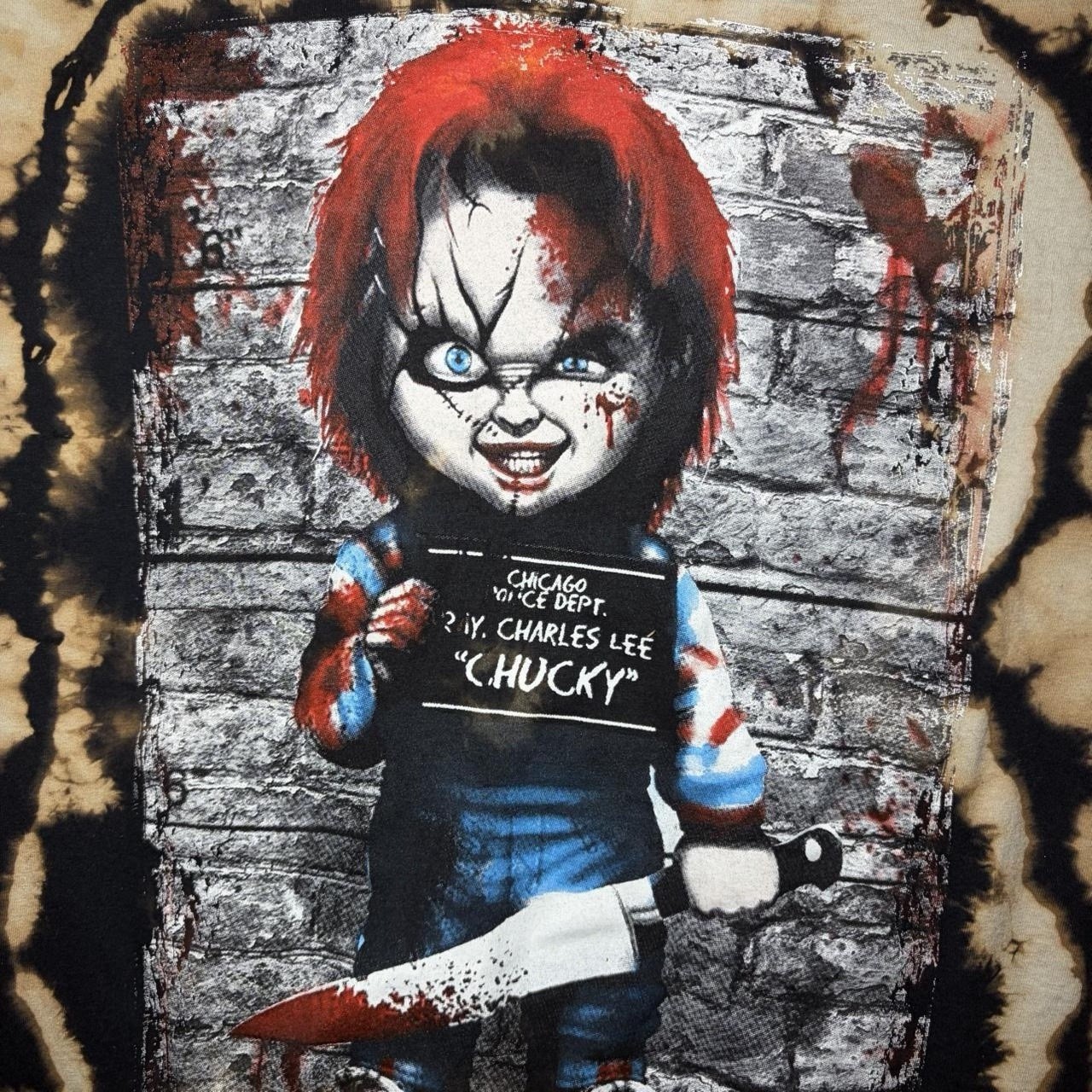 Handmade Custom Chucky Reverse Tie Dye Mens Size M 1 of 1 Artist Signed Horror gallery