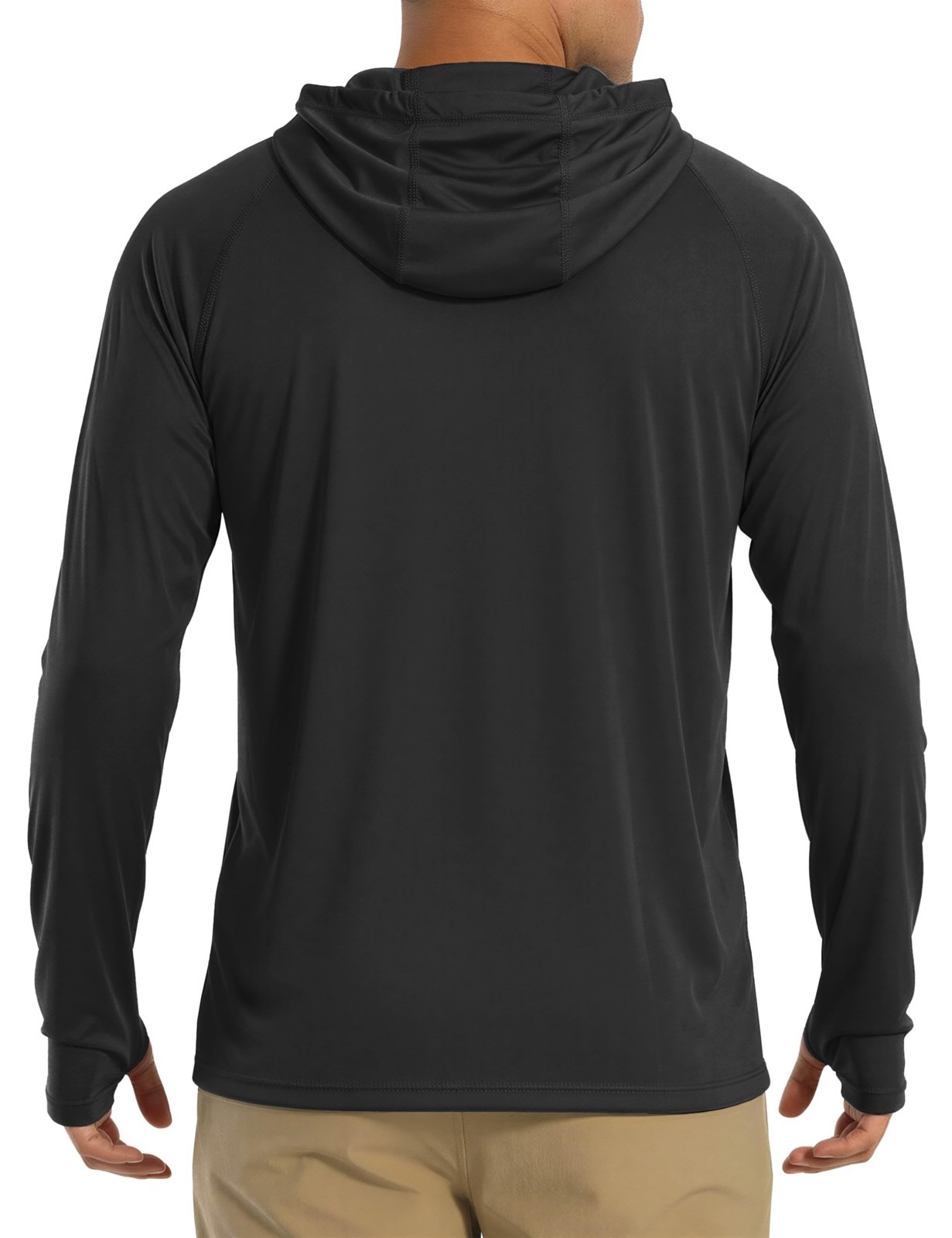 Fishing Shirts for Men's Long Sleeve Hooded Rash Guards UPF Sun Black X-Large gallery