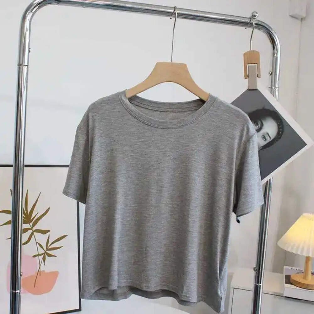Ultra-Hand Feel Short Modal T-Shirt Women’s Summer 2025 Slimming round Neck Shor
