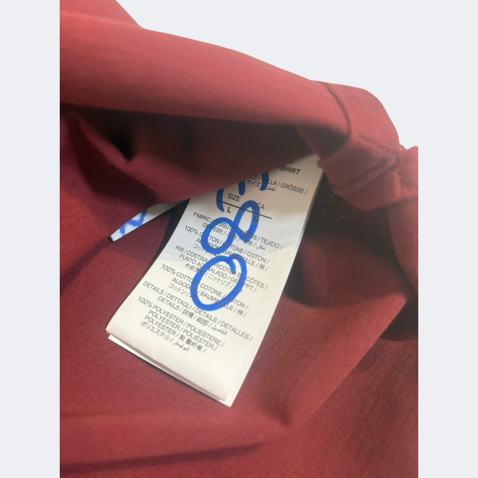 Ambush Men’s T-Shirt Size Large Crew Neck Russet Multi Cord Cotton Top RRP £325 gallery