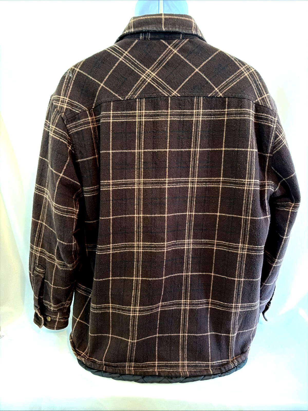 Men’s Levi Strauss Thermal Quilted Lined Plaid Flannel Shirt Size L gallery