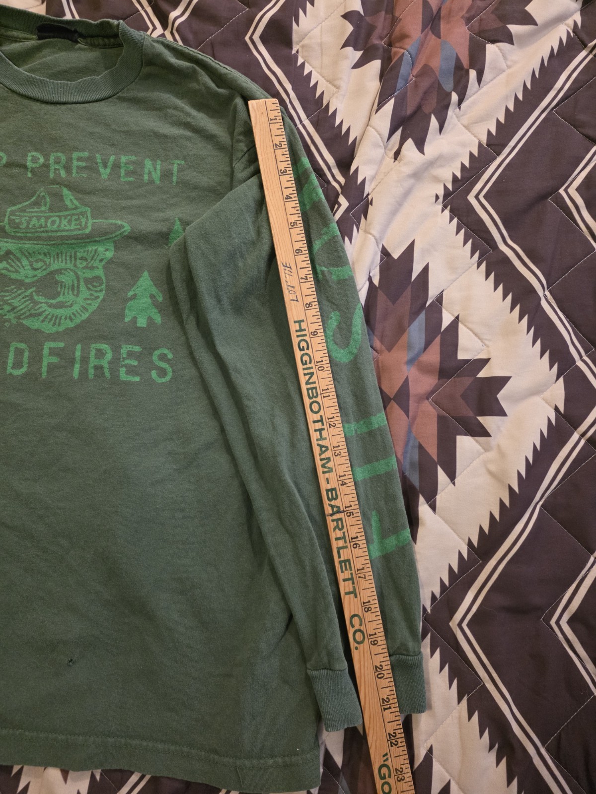 Filson Smokey Bear Help Prevent Wildfires L/S T Shirt Green Medium Made In USA gallery