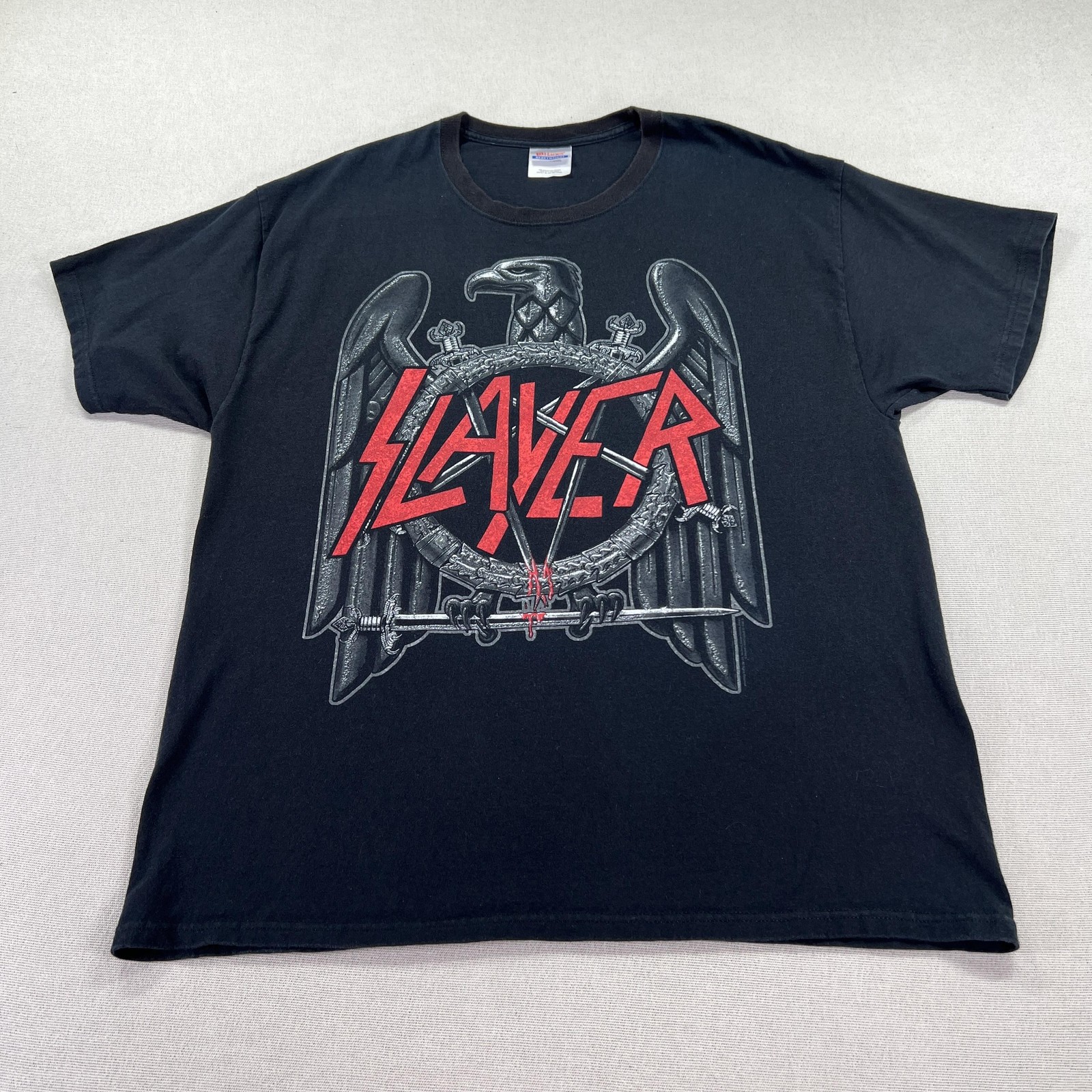 Slayer Shirt Mens XL Black Hanes Heavyweight 2010 Tour Band Tee Back Hit gallery
