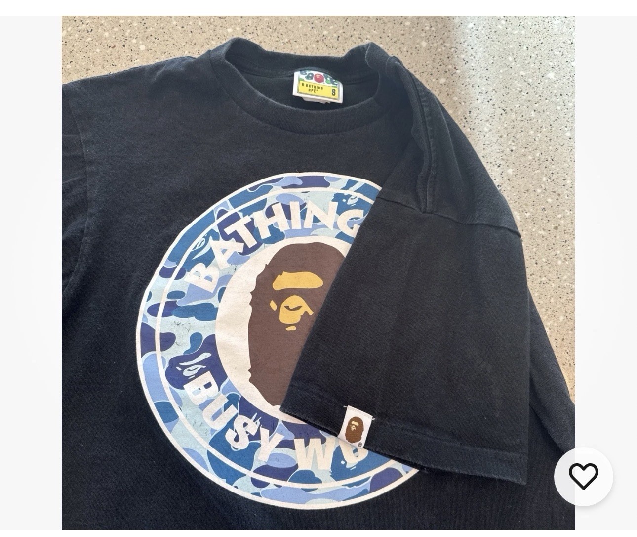 A Bathing Ape BAPE Big Ape Head Short Sleeve Crew Neck T-Shirt Black (Size S) gallery