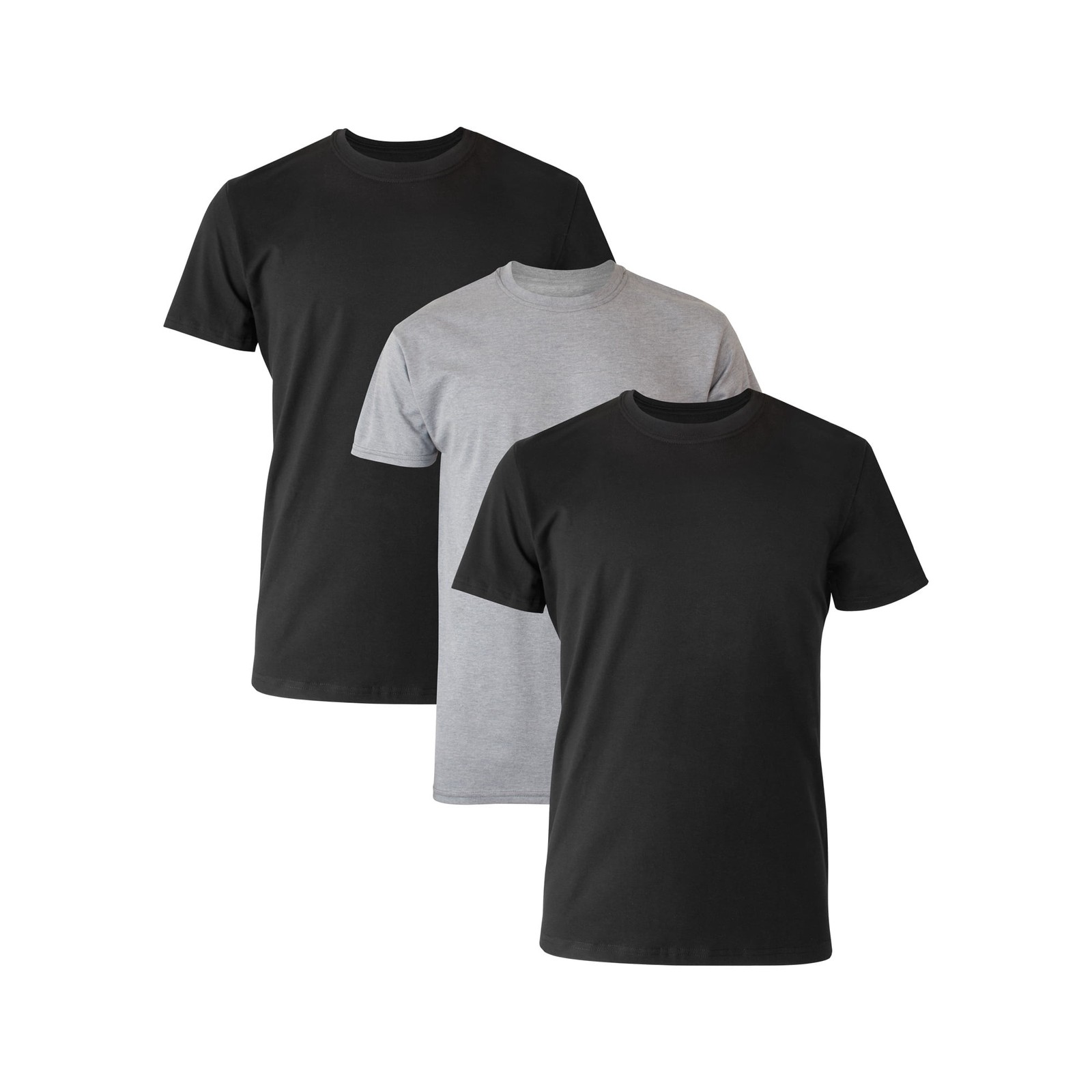 Hanes Men’s Ultra Soft Cotton Comfort Fit Undershirts – Black/Grey, 3 Pack