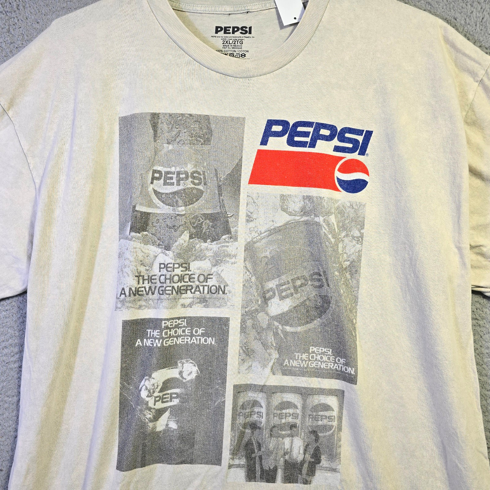Pepsi Shirt Mens 2XL XXL White Logo 90s 80s Retro Soda Pop Casual NWT gallery