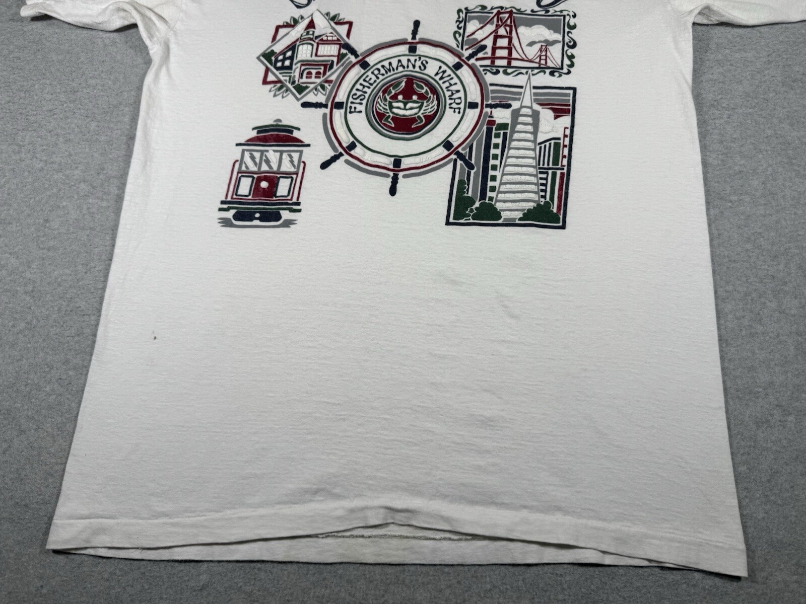 San Franscisco Shirt Adult Large White Fisherman Wharf California Ocean Beach gallery
