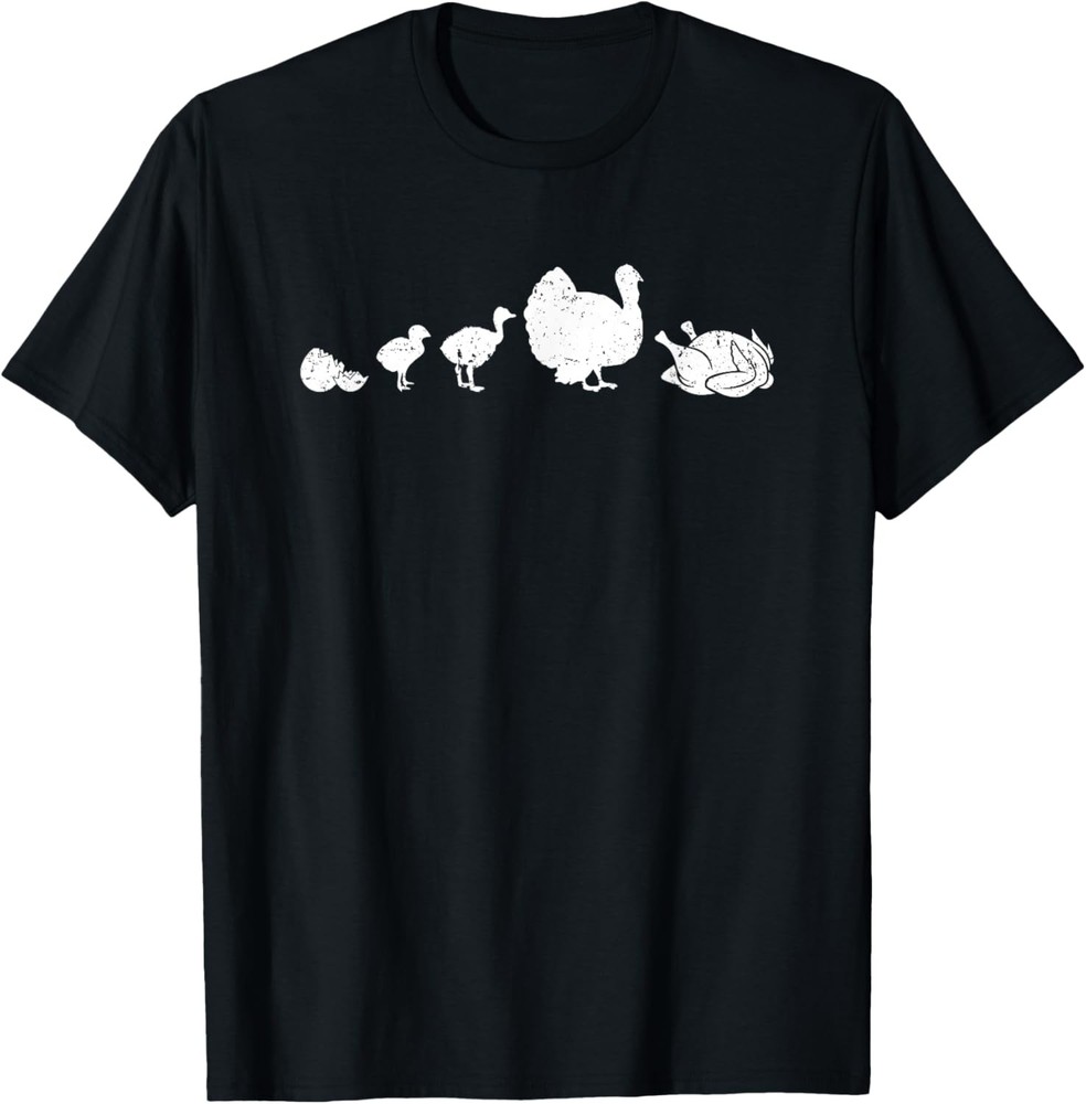 Turkey Roasted Evolution Fun Humor Funny Thanksgiving Gifts T-Shirt